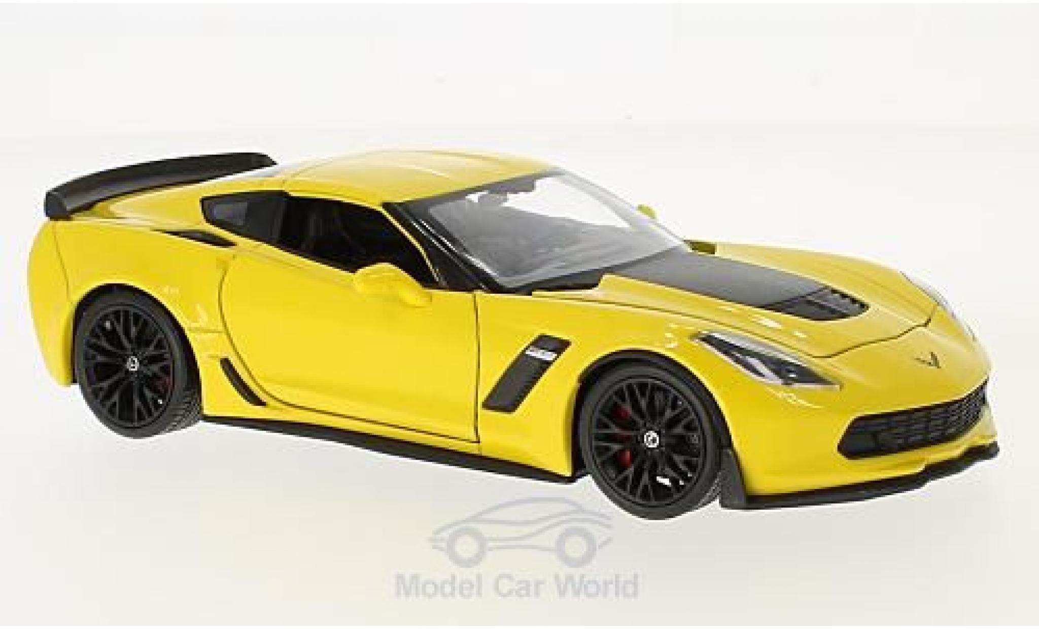 Chevrolet Corvette 1/24 Welly Z06 giallo 2017 modellino in miniatura