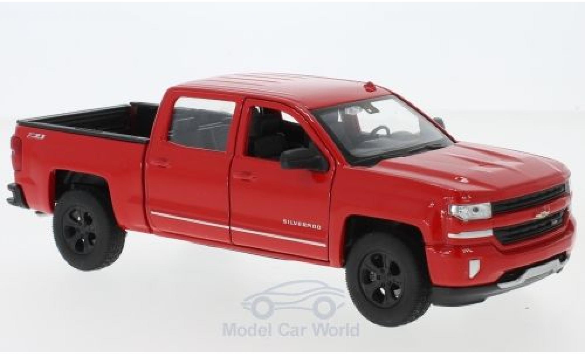 Chevrolet Silverado 1/24 Welly rosso 2017 modellino in miniatura