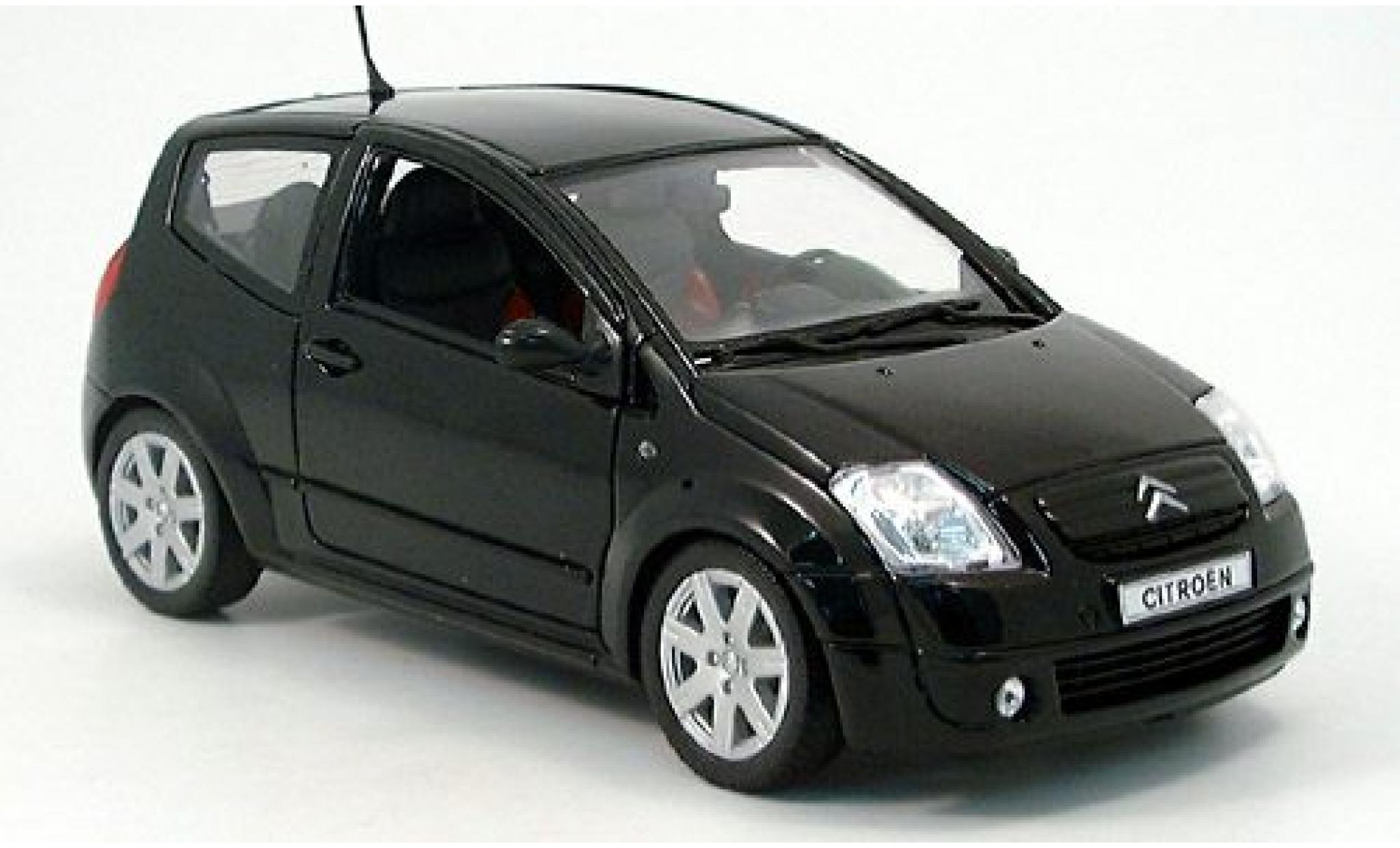 Citroen C2 1/18 Welly schwarz 2003 1:18 modellino in miniatura
