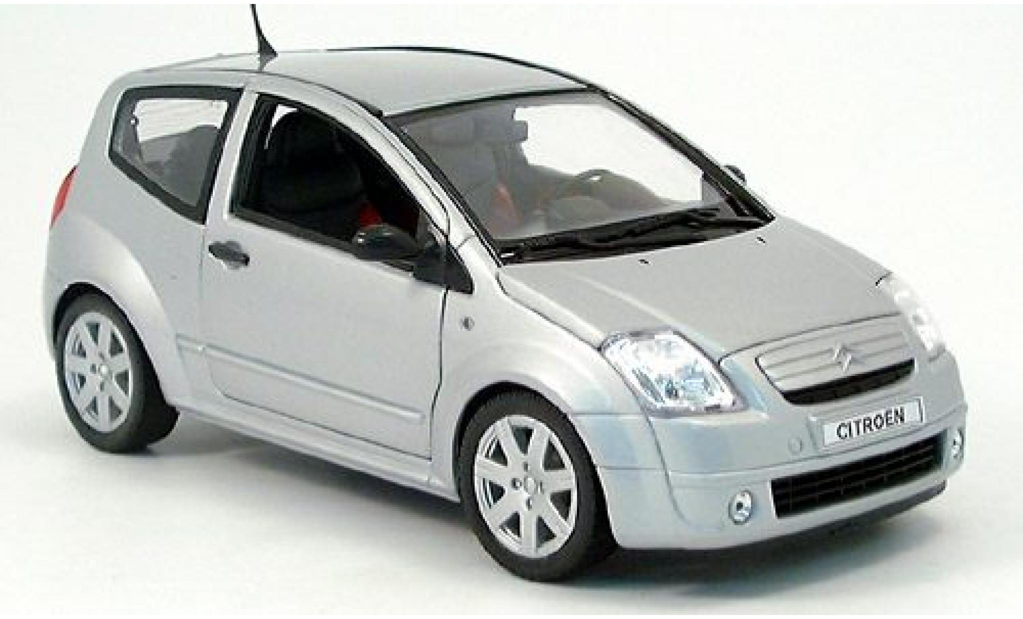 Citroen C2 1/18 Welly silber 2003 1:18 modellino in miniatura