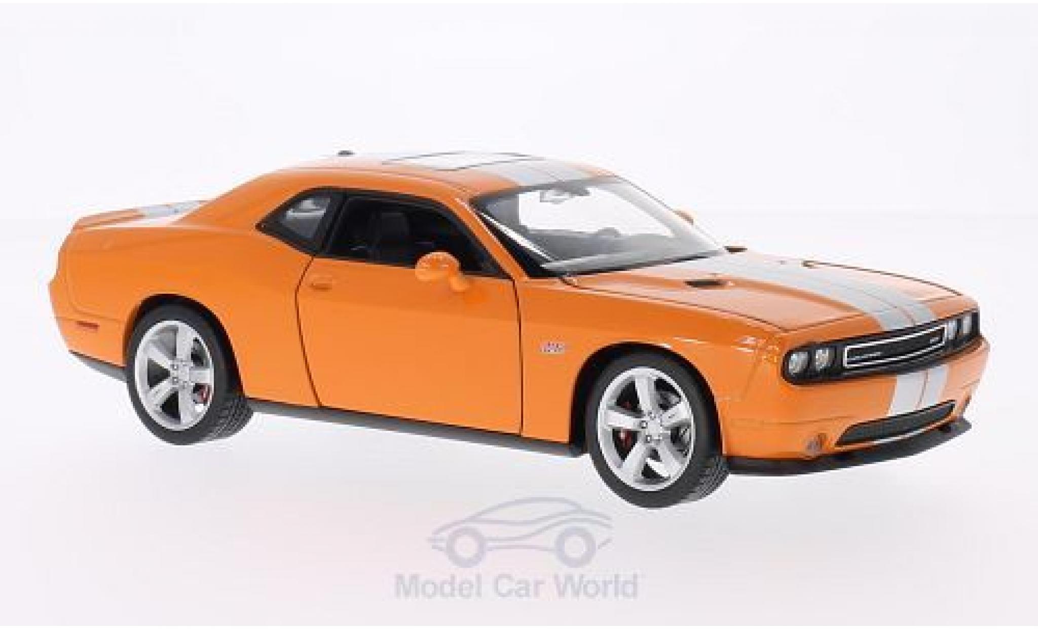 Dodge Challenger 1/24 Welly SRT orange/grigio modellino in miniatura