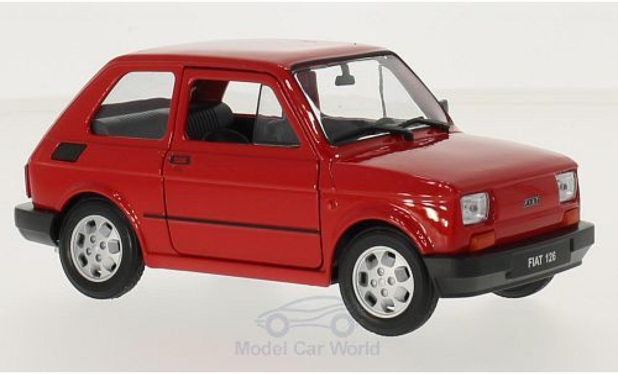Fiat 126 1/24 Welly rosso modellino in miniatura