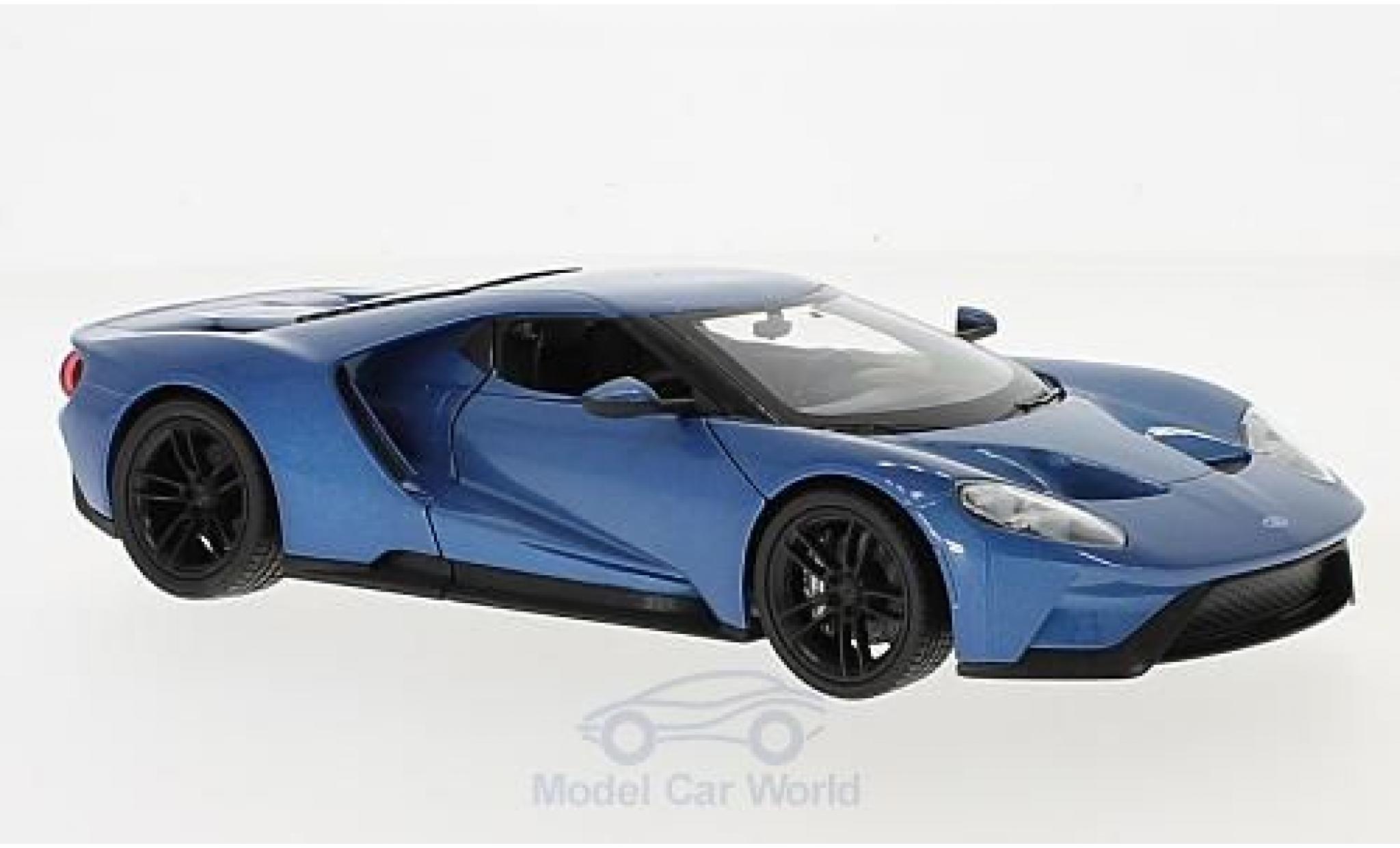 Ford GT 1/24 Welly metallico blu 2017 modellino in miniatura