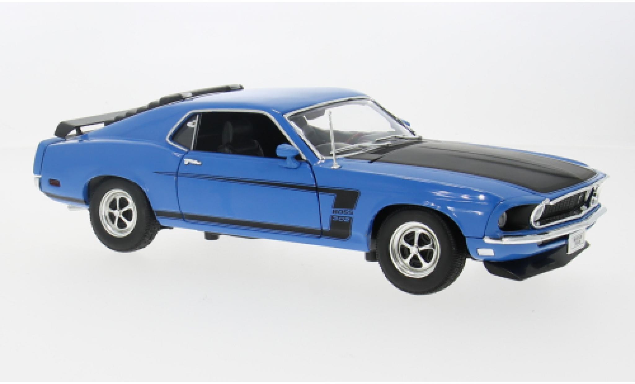 Ford Mustang 1/18 Welly Boss 302 blau/schwarz 1969 1:18 modellino in miniatura