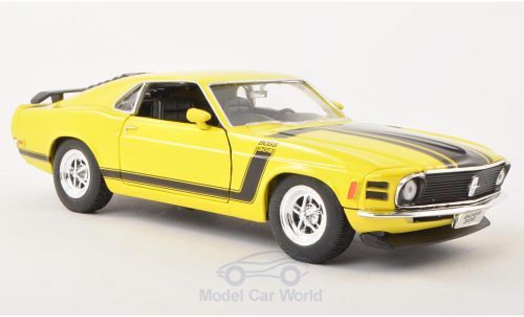 Ford Mustang 1/24 Welly Boss 302 giallo 1970 ohne Vitrine modellino in miniatura
