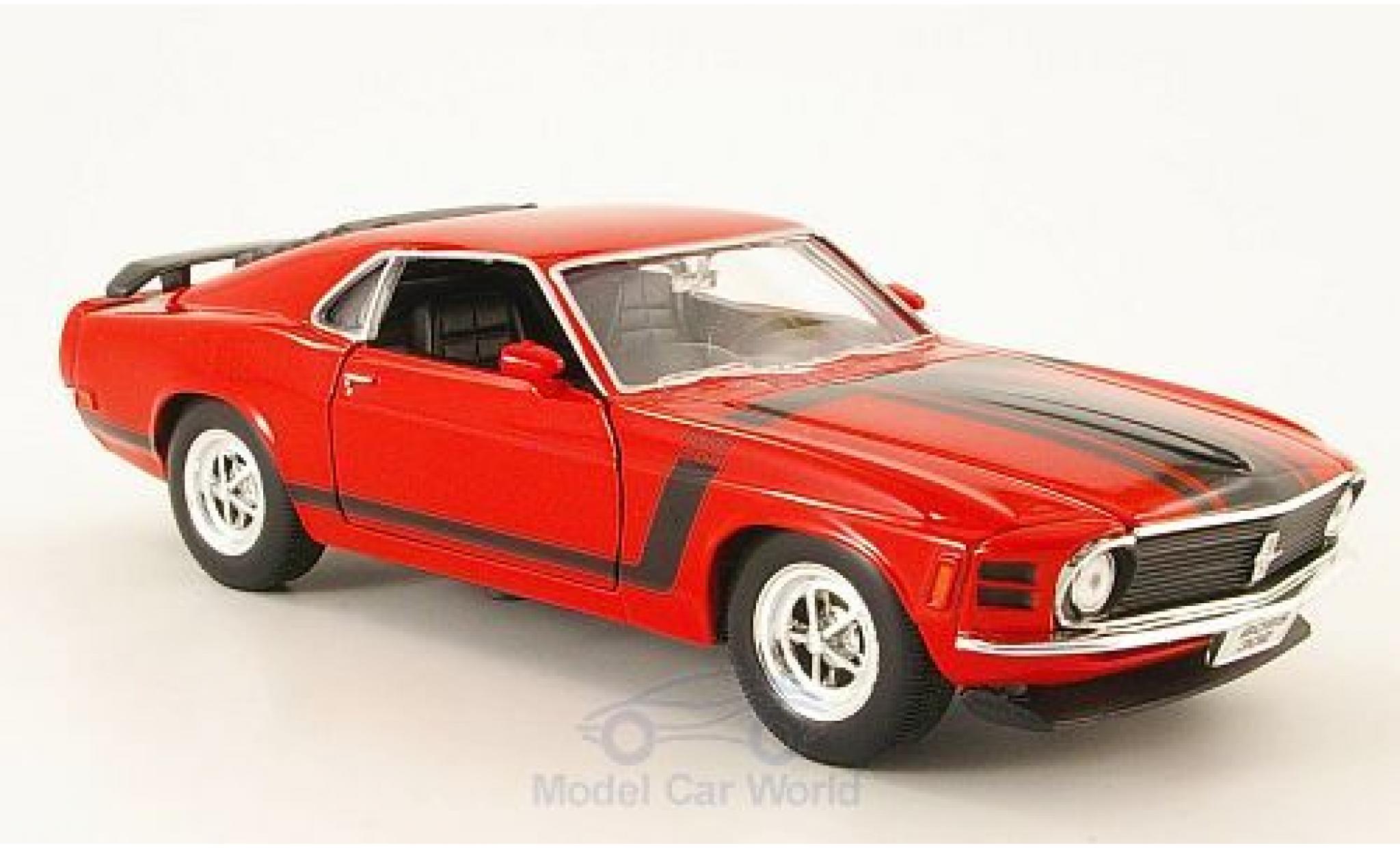 Ford Mustang 1/24 Welly Boss 302 rosso/Dekor 1970 ohne Vitrine modellino in miniatura