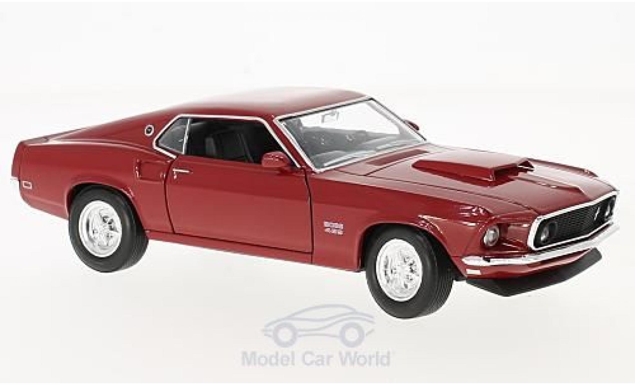 Ford Mustang 1/24 Welly Boss 429 rosso 1969 modellino in miniatura