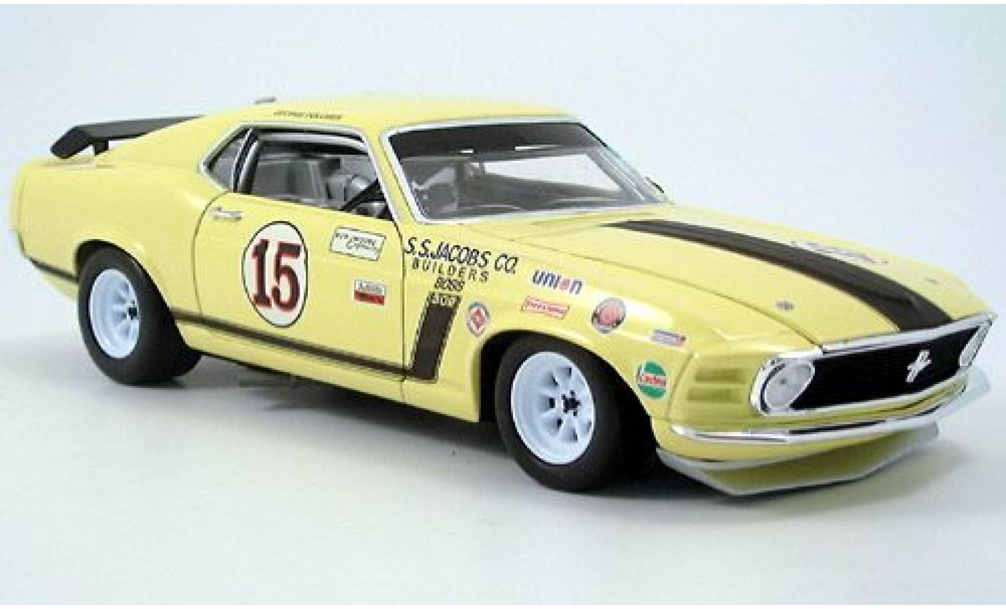 Ford Mustang 1/18 Welly Rennversion No. 15 gelb 1970 1:18 modellino in miniatura
