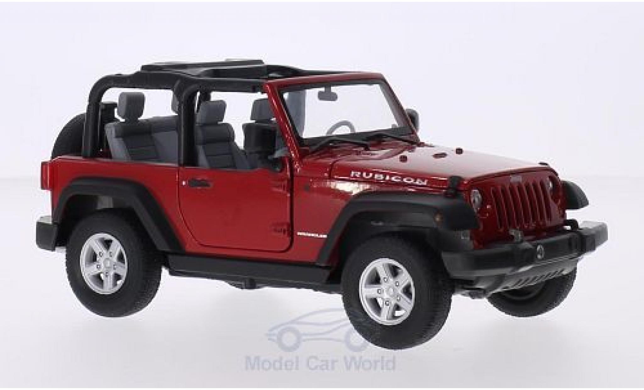 Jeep Wrangler 1/24 Welly rosso 2007 modellino in miniatura