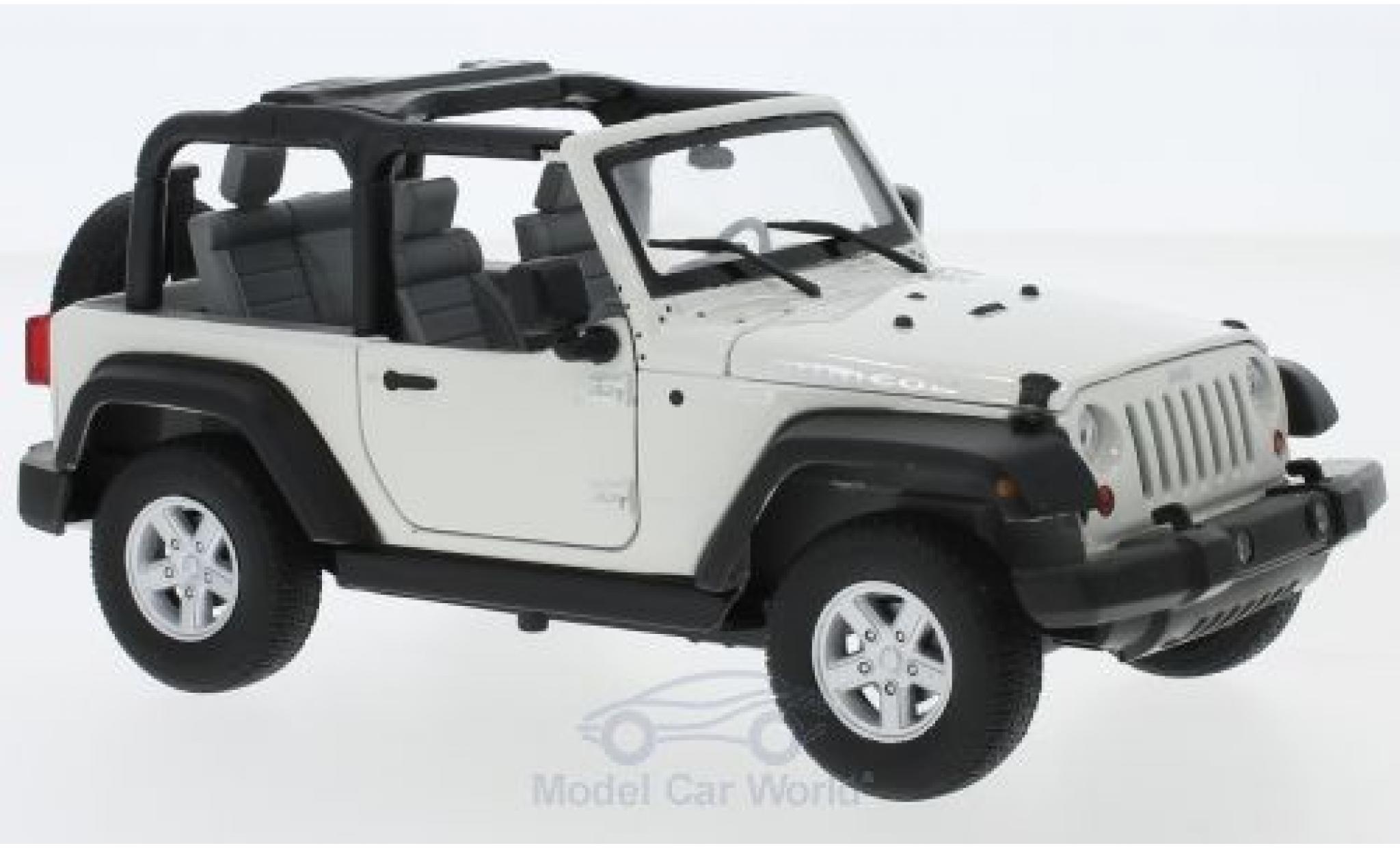 Jeep Wrangler 1/24 Welly Rubicon bianco 2007 modellino in miniatura