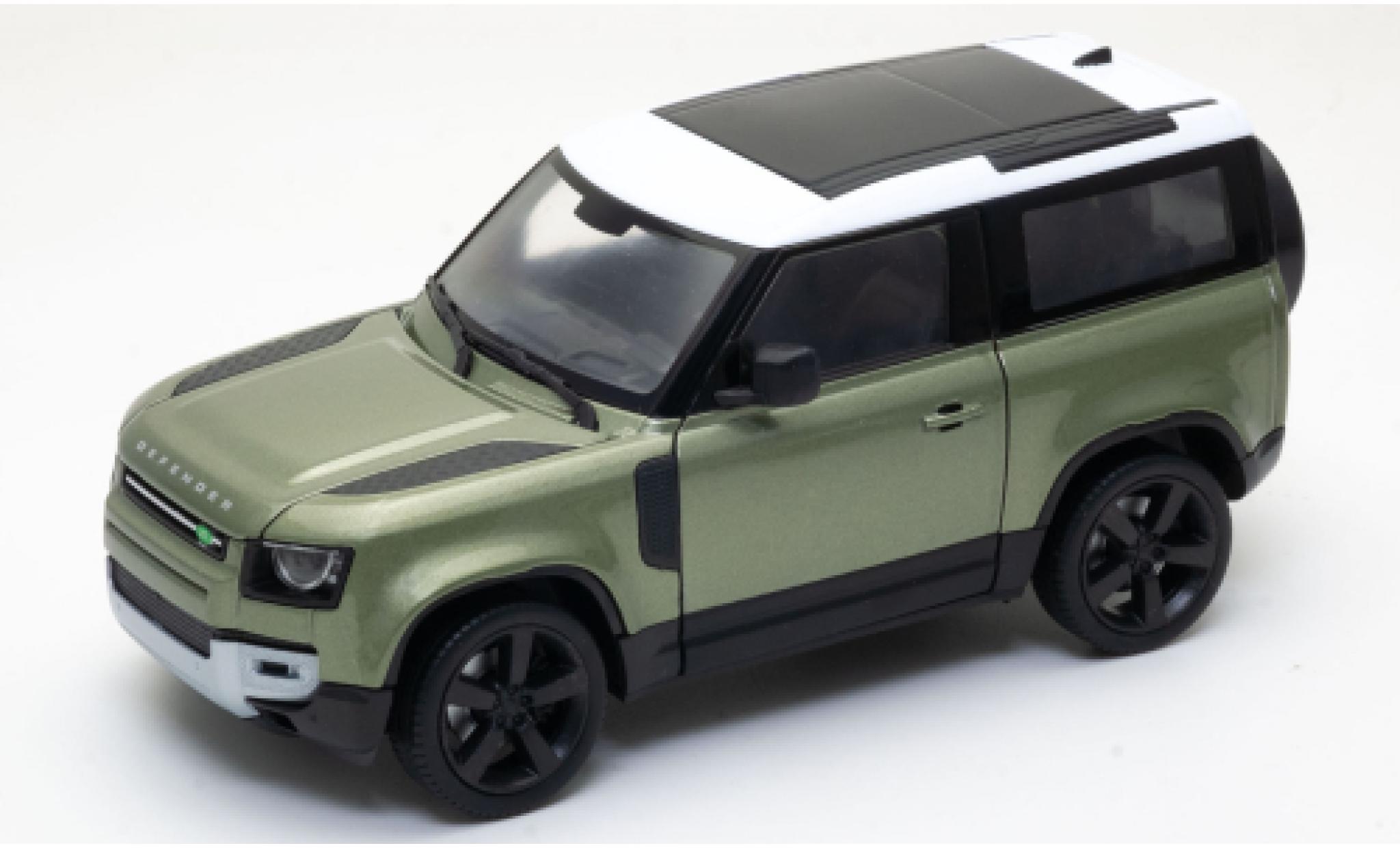 Land Rover Defender 1/24 Welly verde/bianco 2020 modellino in miniatura