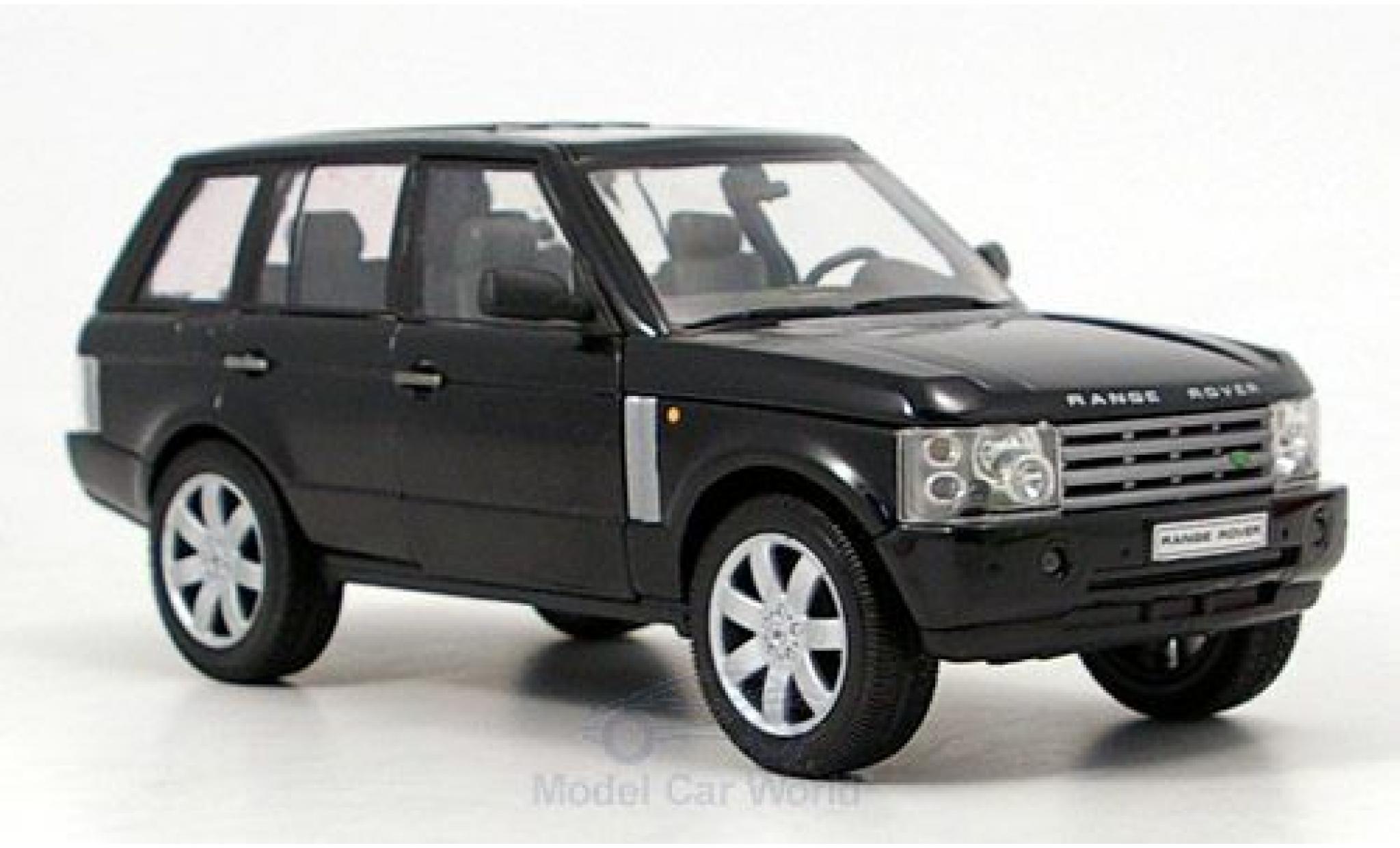 Land Rover Range Rover 1/24 Welly nero 2003 ohne Vitrine modellino in miniatura
