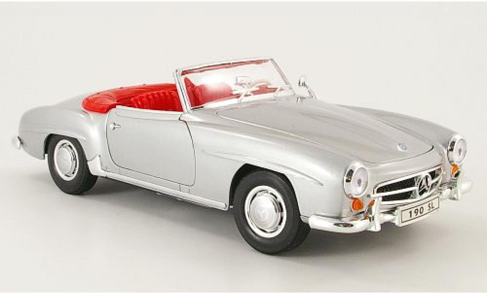 Mercedes 190 1/18 Welly SL silber offen 1955 1:18 modellino in miniatura