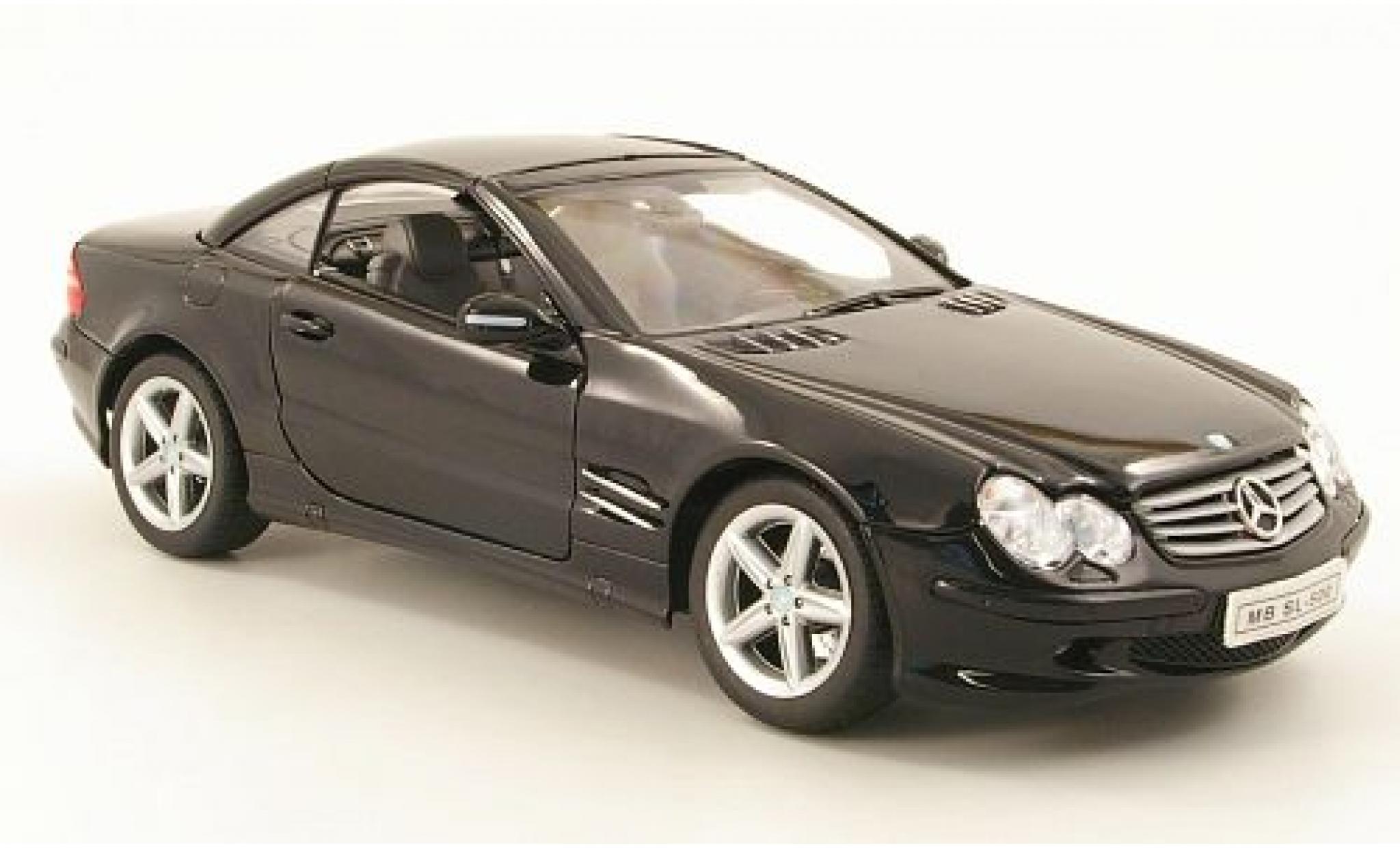 Mercedes Classe SL 1/18 Welly SL 500 (R230) Hardtop geschlossen schwarz 1:18 modellino in miniatura