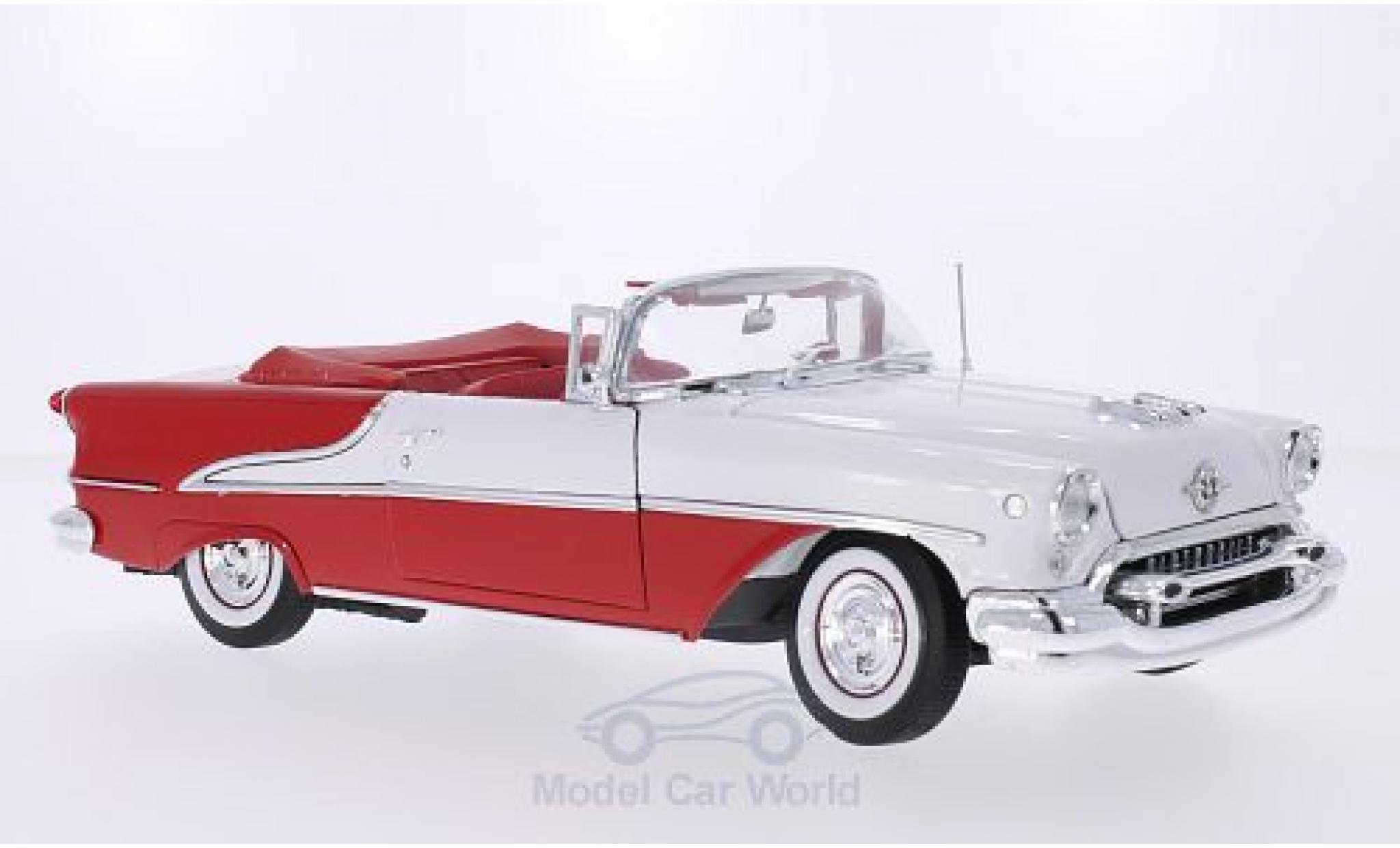 Oldsmobile Super 88 1/18 Welly rosso/bianco 1955 modellino in miniatura