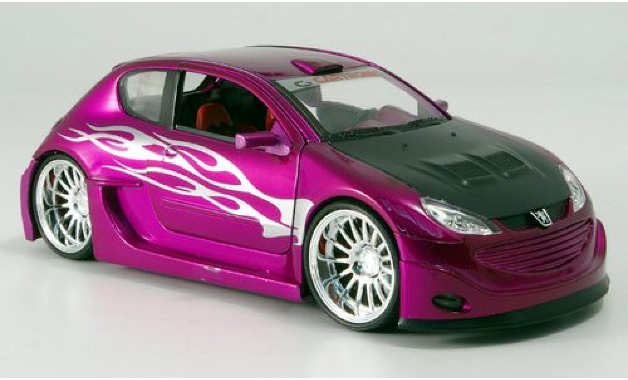 Peugeot 206 1/24 Welly Tuning met.-lila 1:24 modellino in miniatura