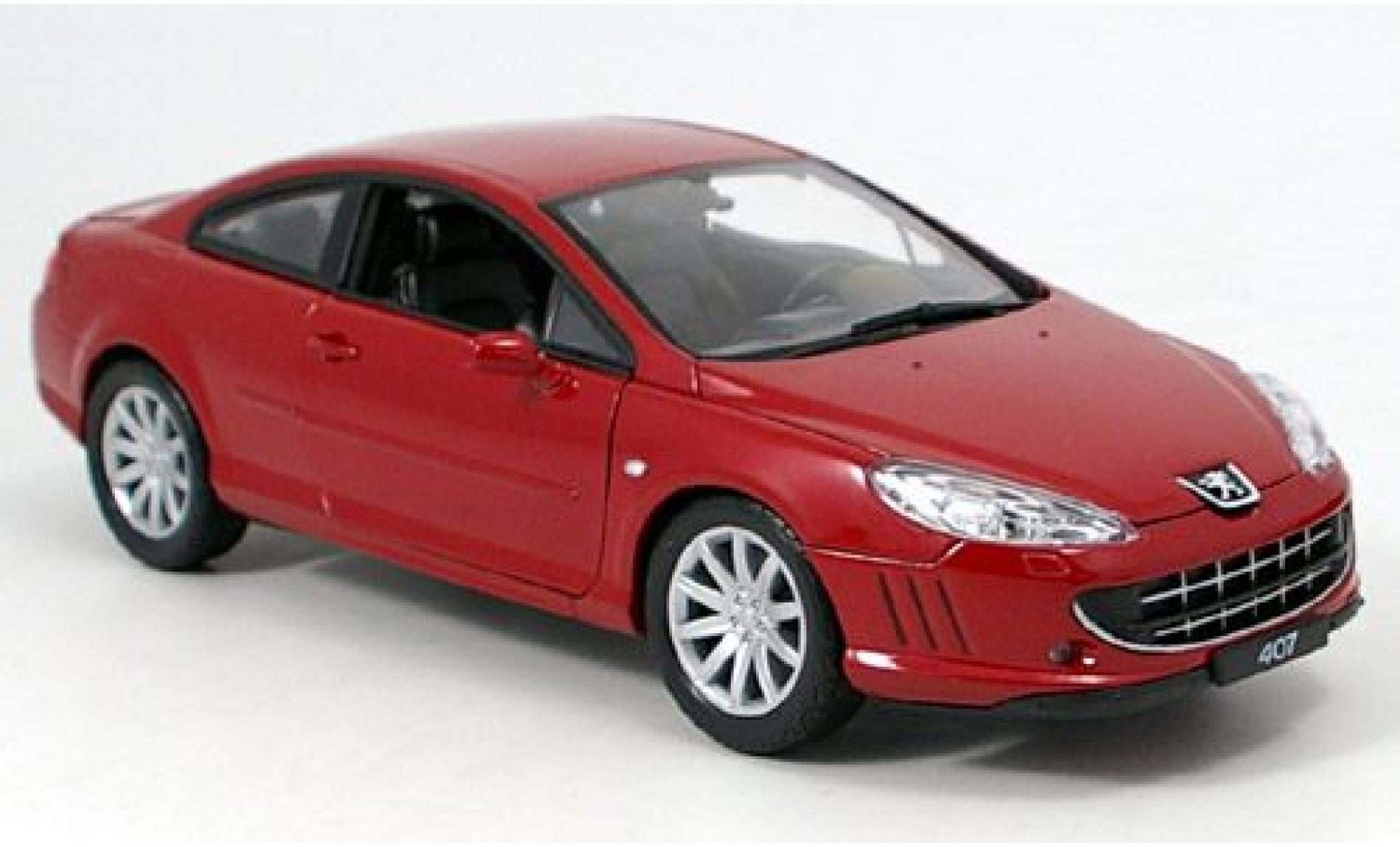 Peugeot 407 1/18 Welly Coupe rot 1:18 modellino in miniatura