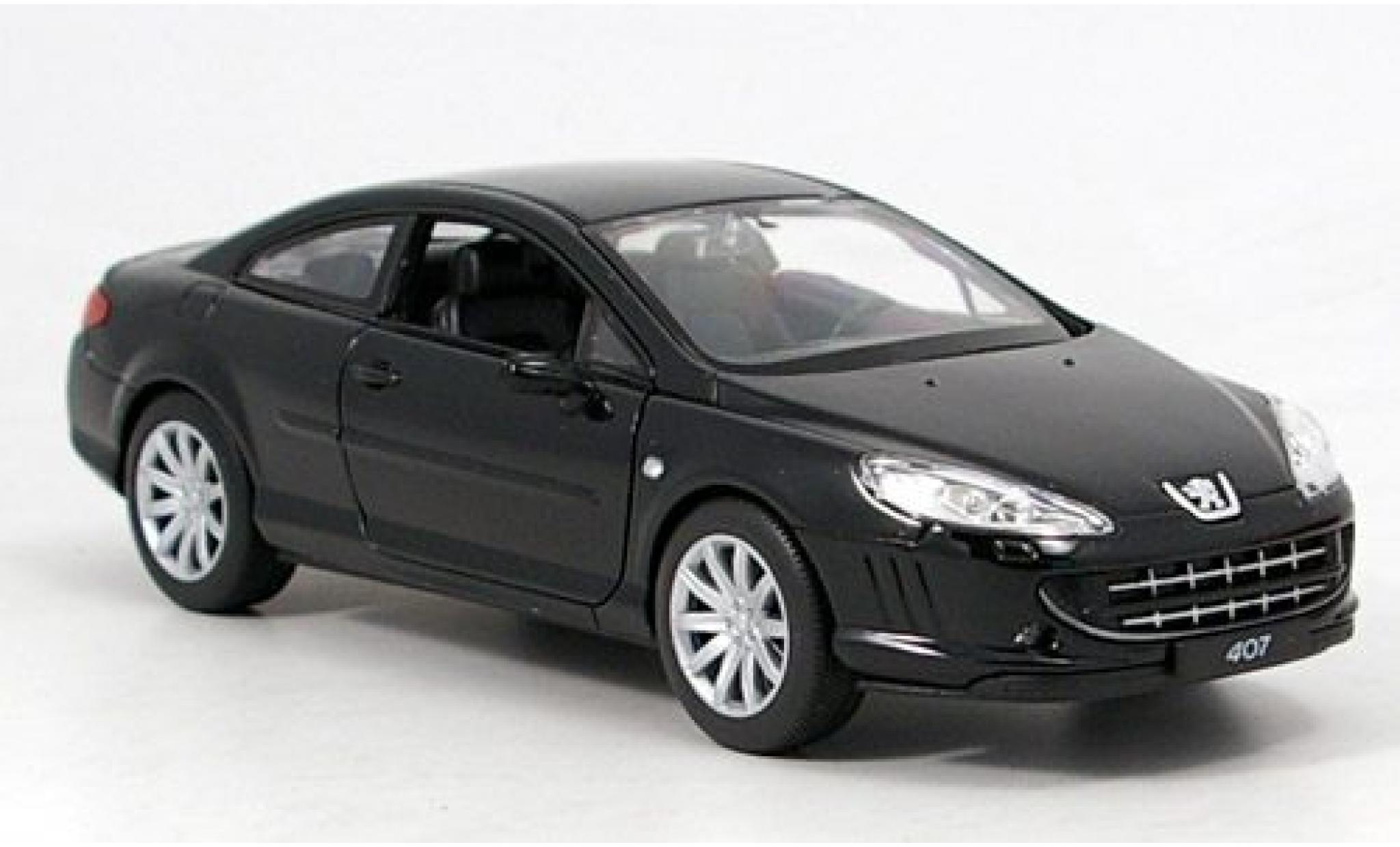 Peugeot 407 1/24 Welly Coupe schwarz 1:24 modellino in miniatura