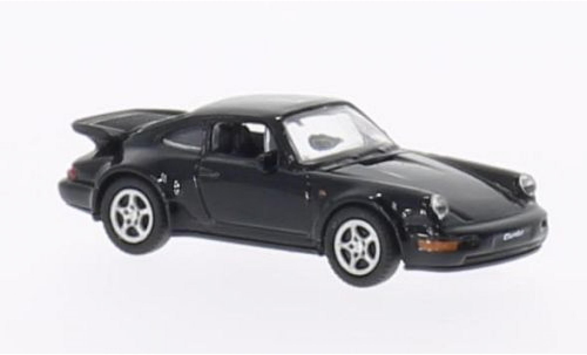 Porsche 964 Turbo 1/87 Welly 911  schwarz 1:87 modellino in miniatura