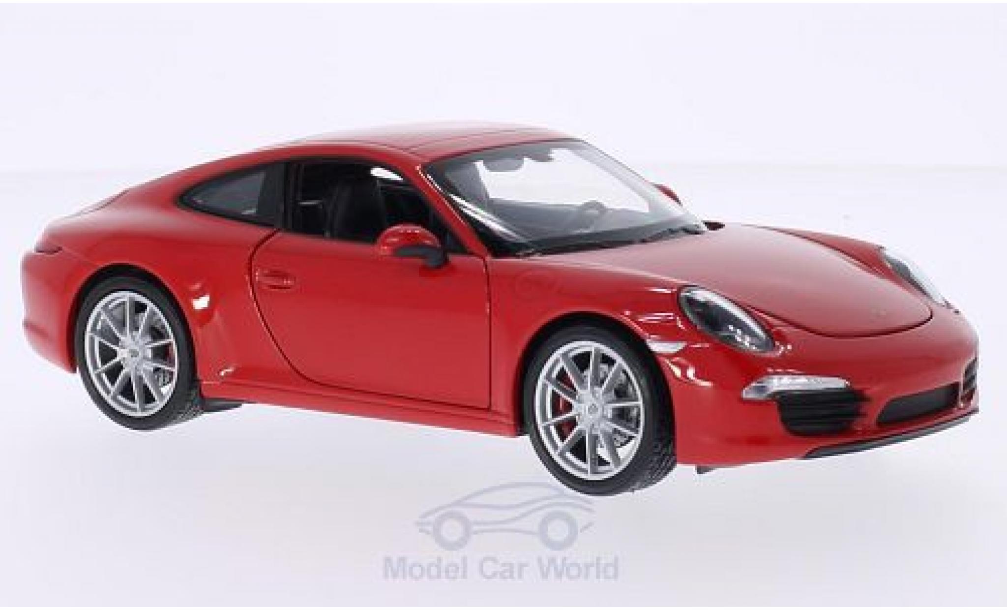 Porsche 991 S 1/18 Welly 911 () Carrera S rosso modellino in miniatura