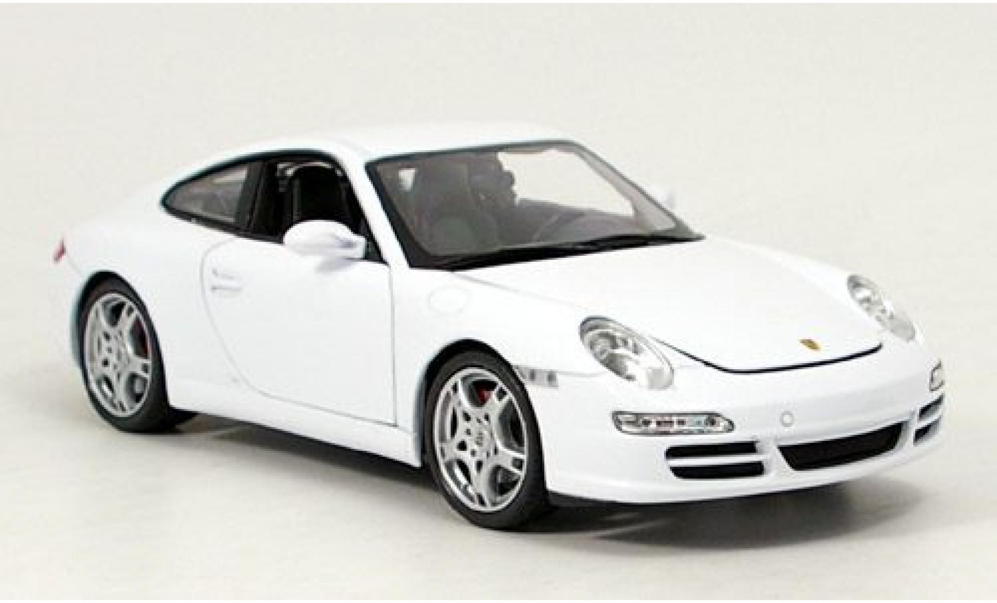 Porsche 997 S 1/18 Welly 911  Carrera Coupe weiß 1:18 modellino in miniatura