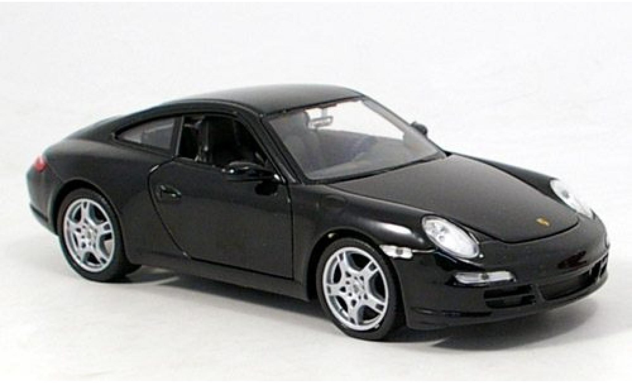 Porsche 997 S 1/24 Welly 911  Carrera schwarz 1:24 modellino in miniatura