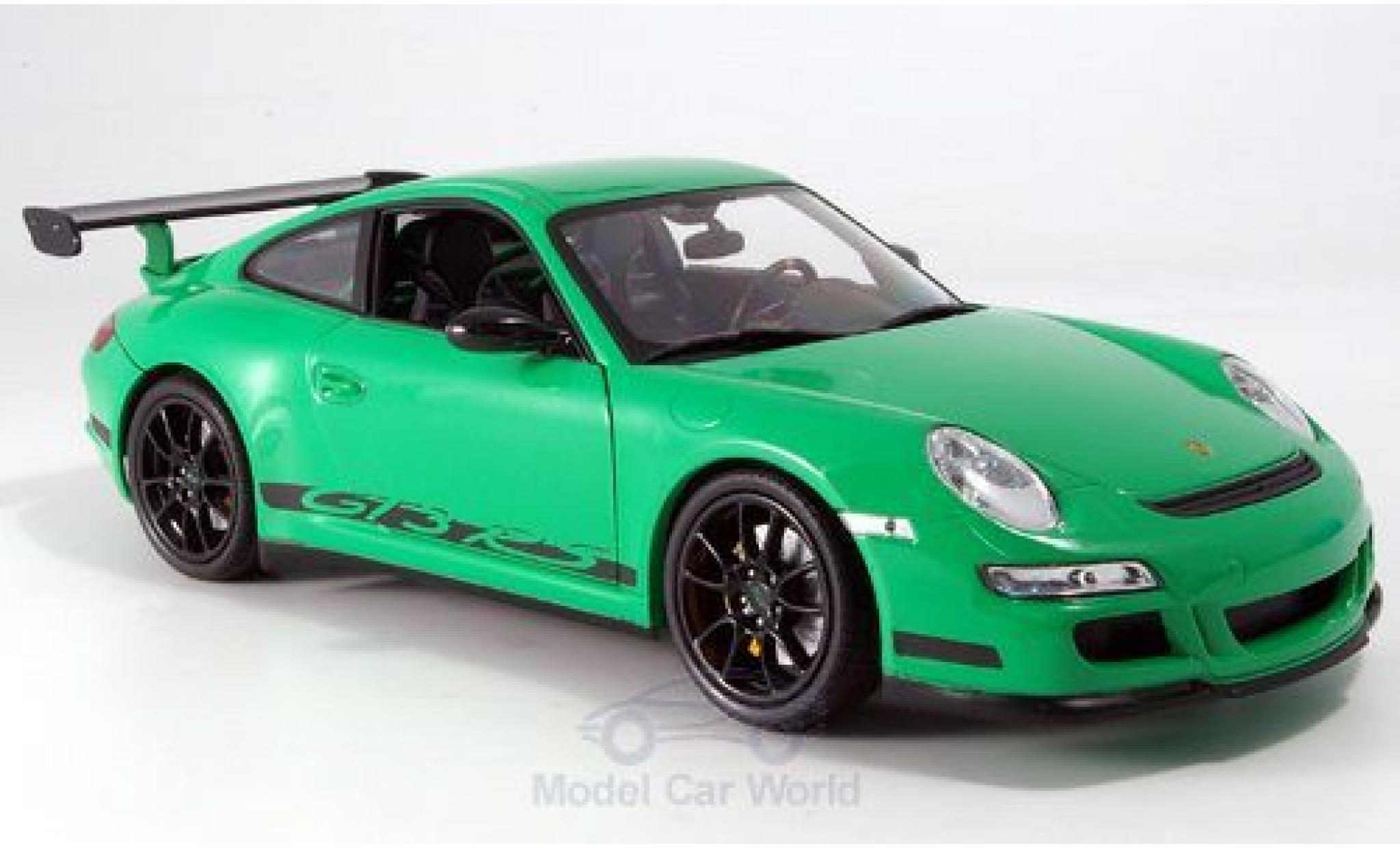 Porsche 997 1/18 Welly 911 ()GTR3 RS verde ohne Vitrine modellino in miniatura