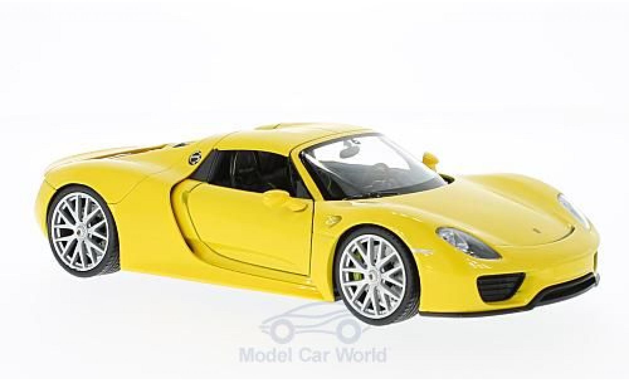 Porsche 918 1/24 Welly Spyder giallo modellino in miniatura