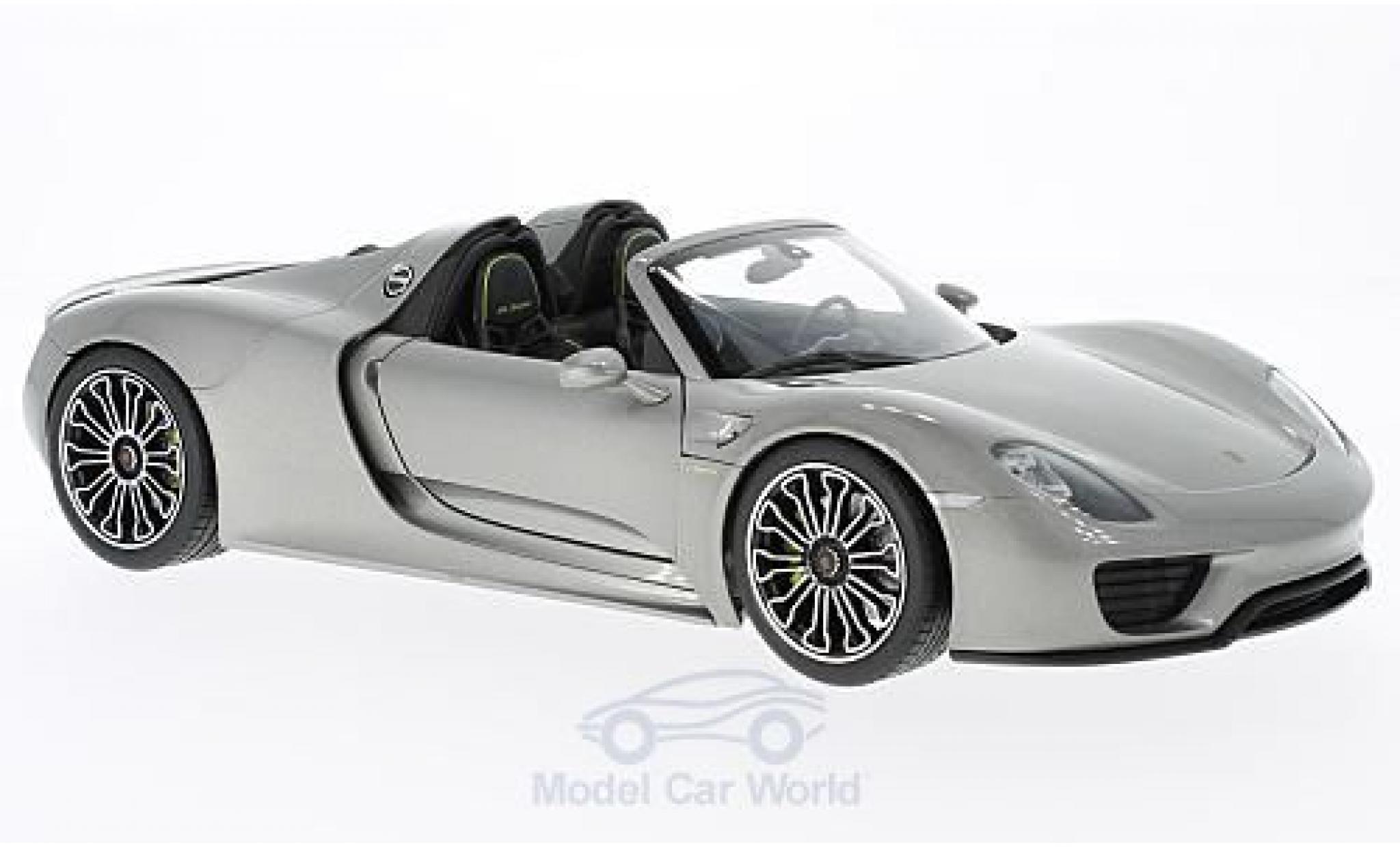 Porsche 918 1/18 Welly Spyder grigio 2011 modellino in miniatura