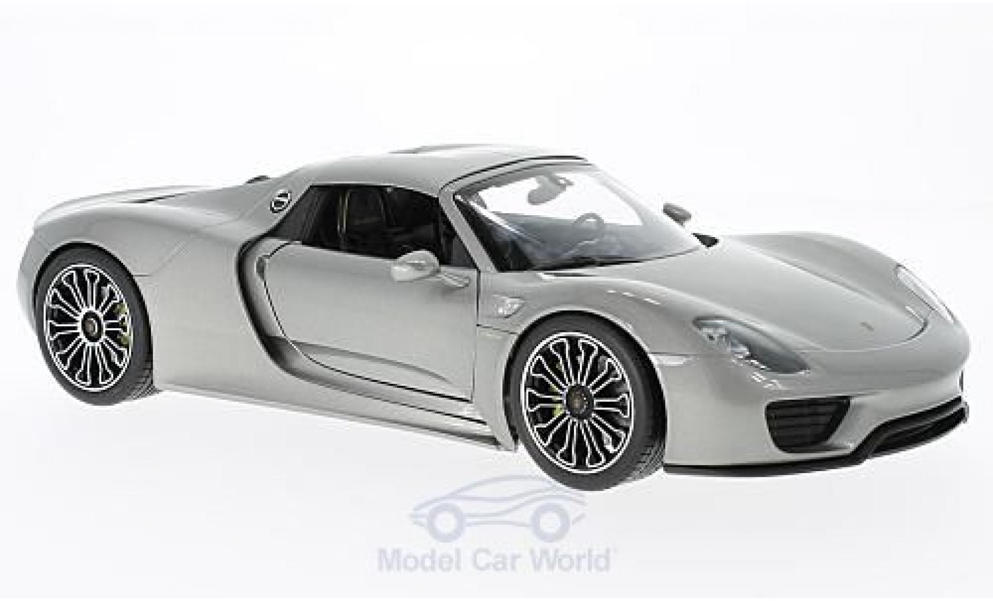 Porsche 918 1/18 Welly Spyder grigio 2011 Hard Top modellino in miniatura