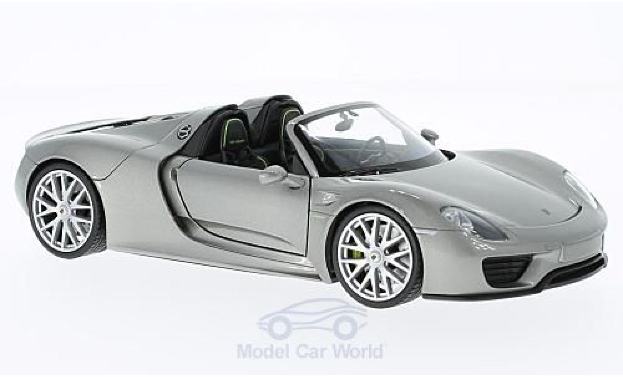 Porsche 918 1/24 Welly Spyder grigio offen modellino in miniatura