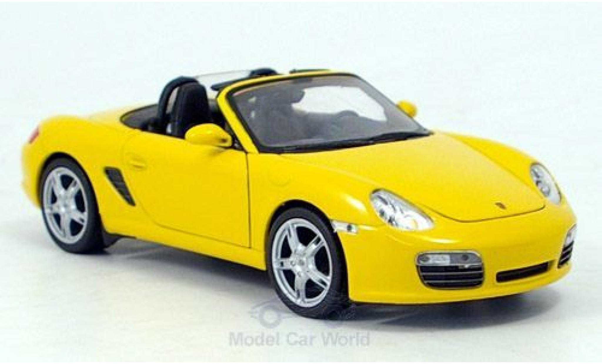 Porsche Boxster 1/24 Welly S giallo modellino in miniatura