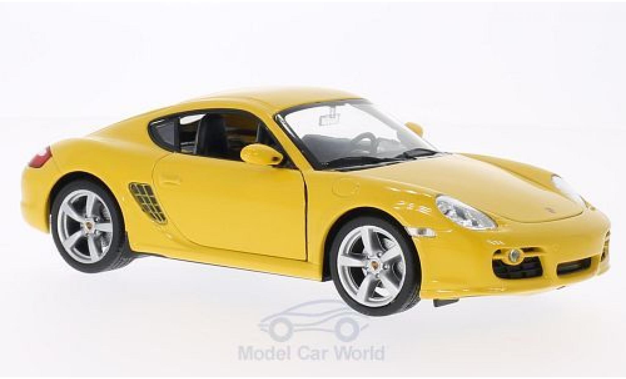 Porsche Cayman S 1/24 Welly S giallo modellino in miniatura
