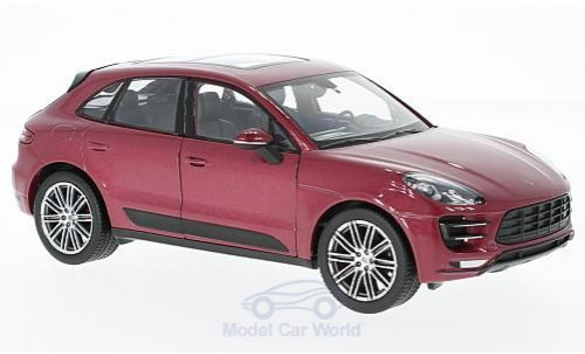 Porsche Macan Turbo 1/24 Welly Turbo metallico rosso modellino in miniatura