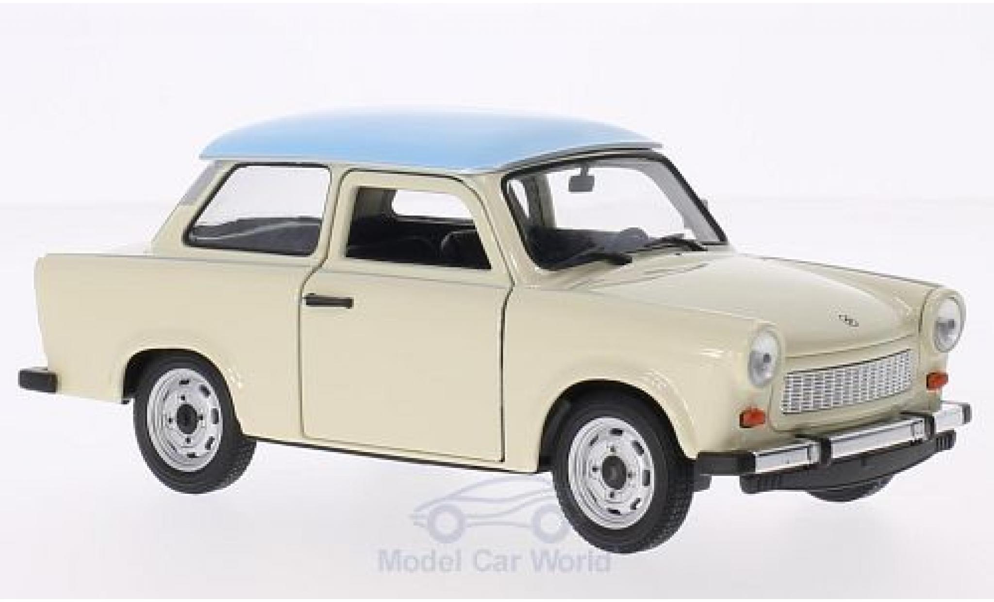 Trabant 601 1/24 Welly beige/blu modellino in miniatura