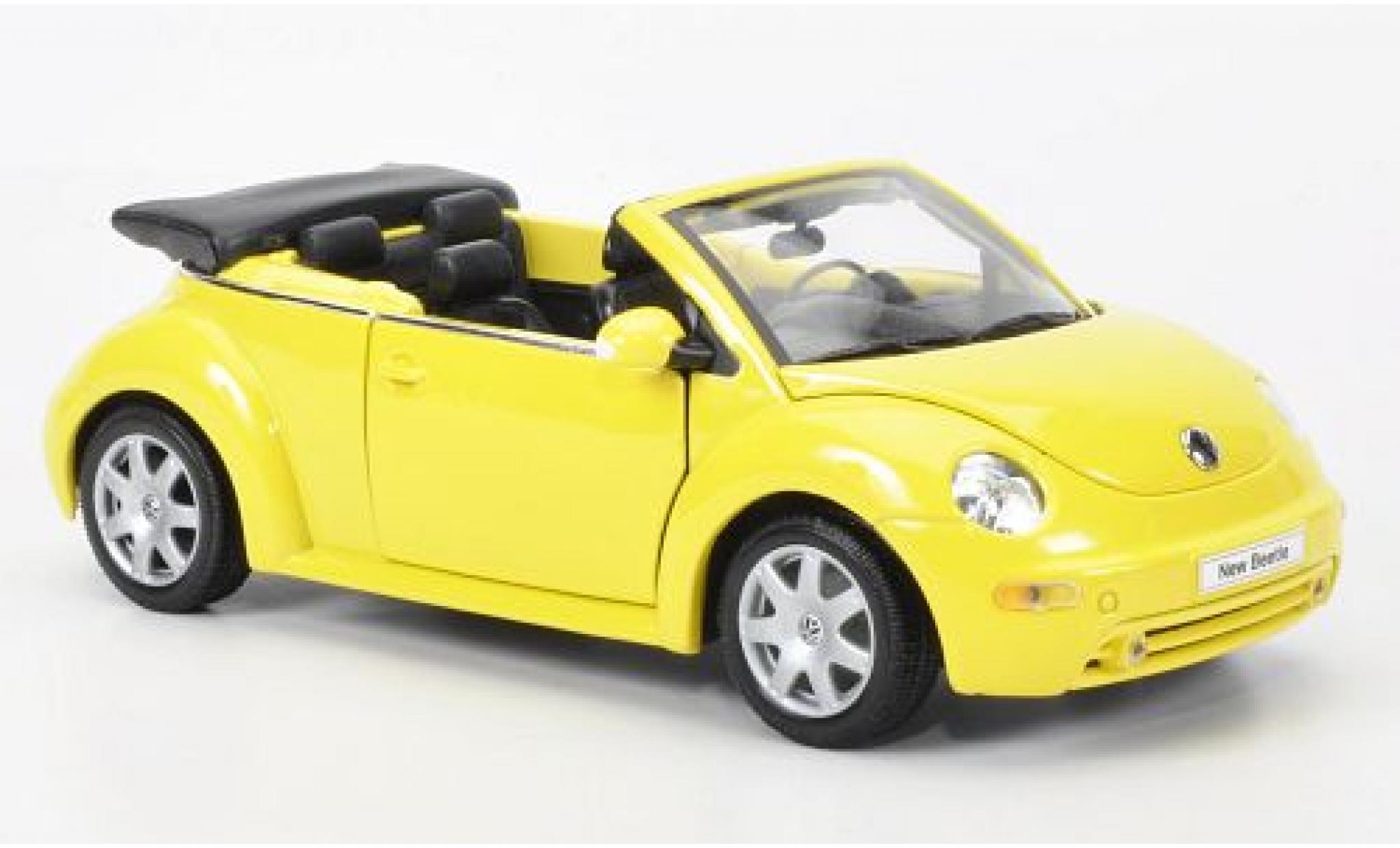 Volkswagen New Beetle 1/24 Welly Cabrio gelb 2006 1:24 modellino in miniatura