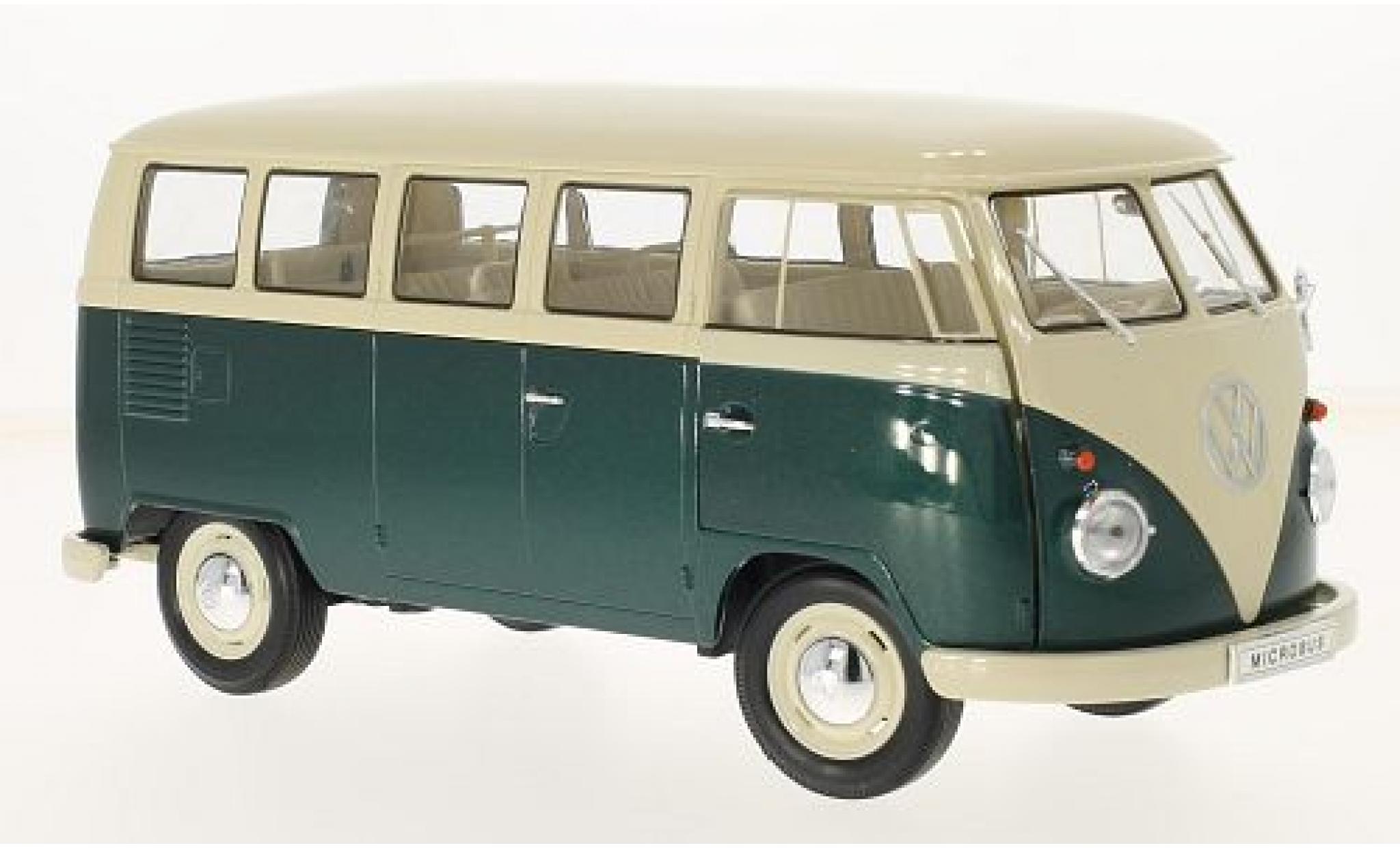 Volkswagen T1 1/18 Welly beige/verde 1963 bus modellino in miniatura