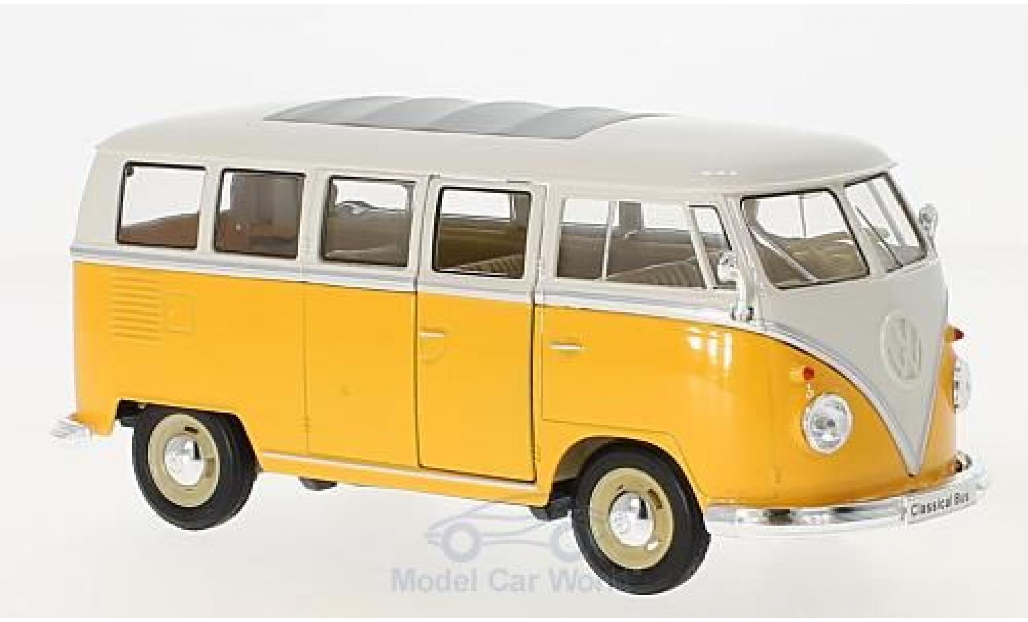 Volkswagen T1 B 1/24 Welly Bus giallo/bianco 1963 modellino in miniatura