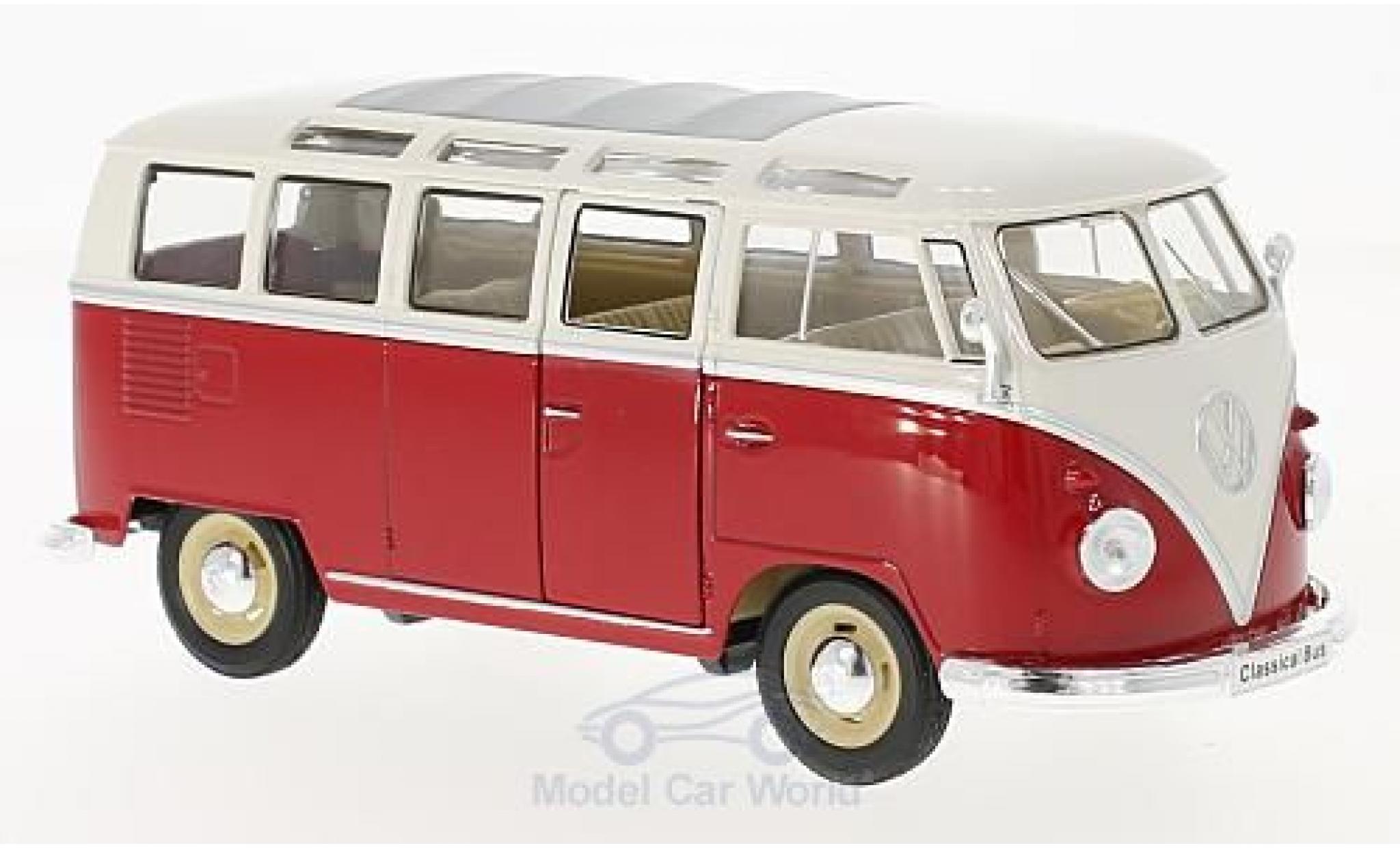 Volkswagen T1 B 1/24 Welly Samba rosso/bianco 1963 modellino in miniatura