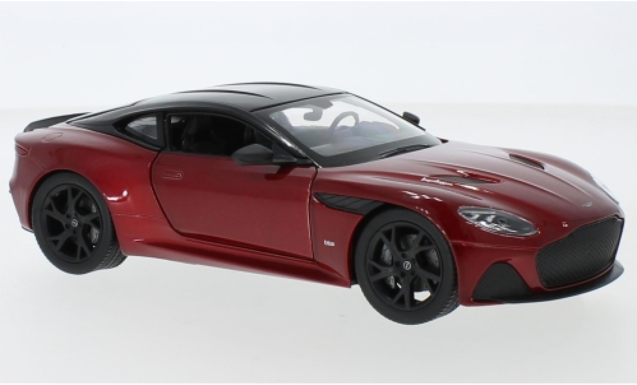 Aston Martin DBS 1/24 Welly Superleggera metallise rosso foncé/nero 2018 modellino in miniatura