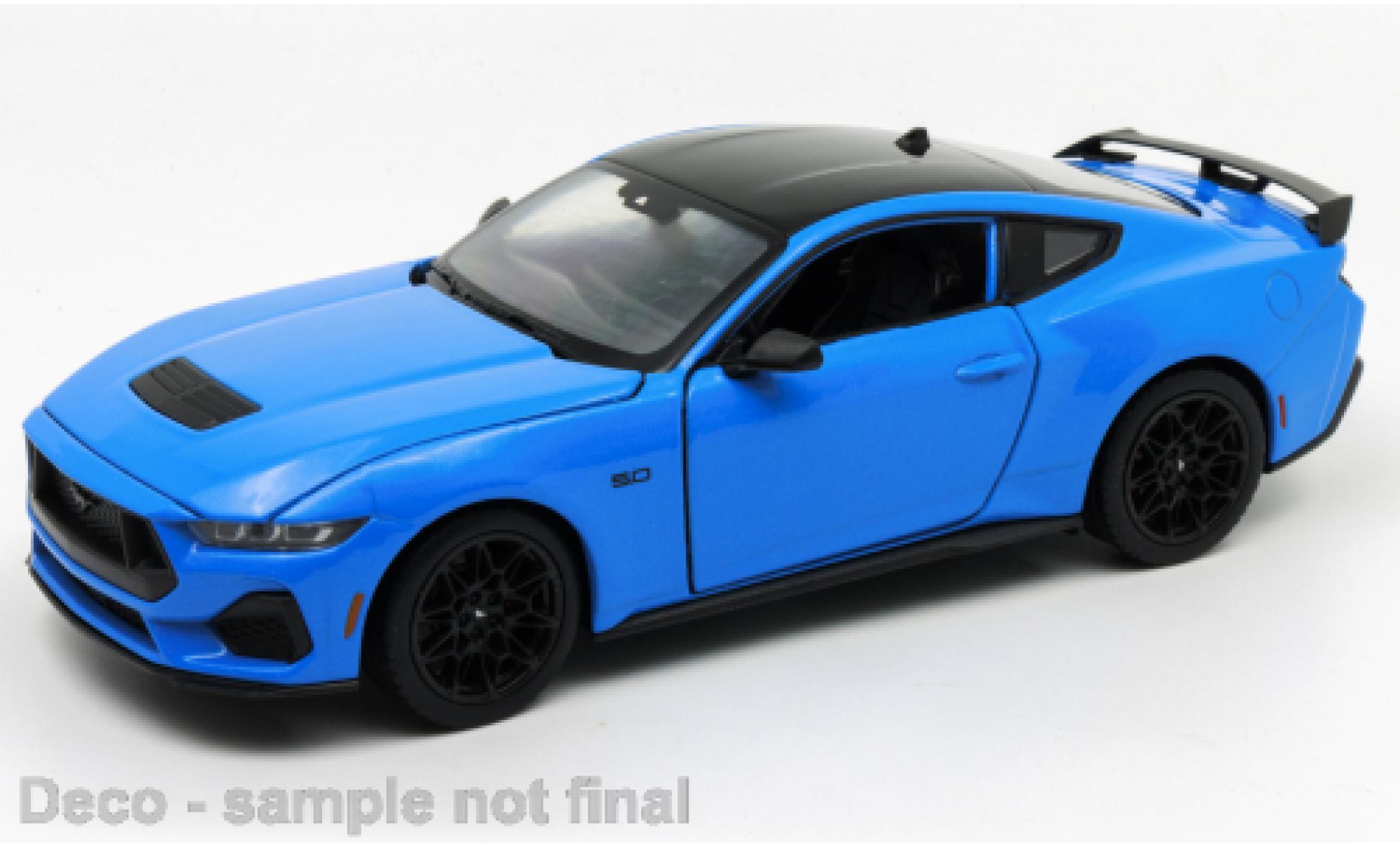 Ford Mustang 1/24 Welly metallise blu 2024 modellino in miniatura