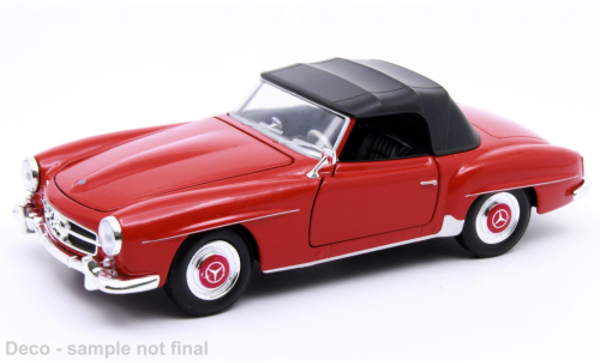 Mercedes 190 1/24 Welly SL (W121) rosso/nero modellino in miniatura
