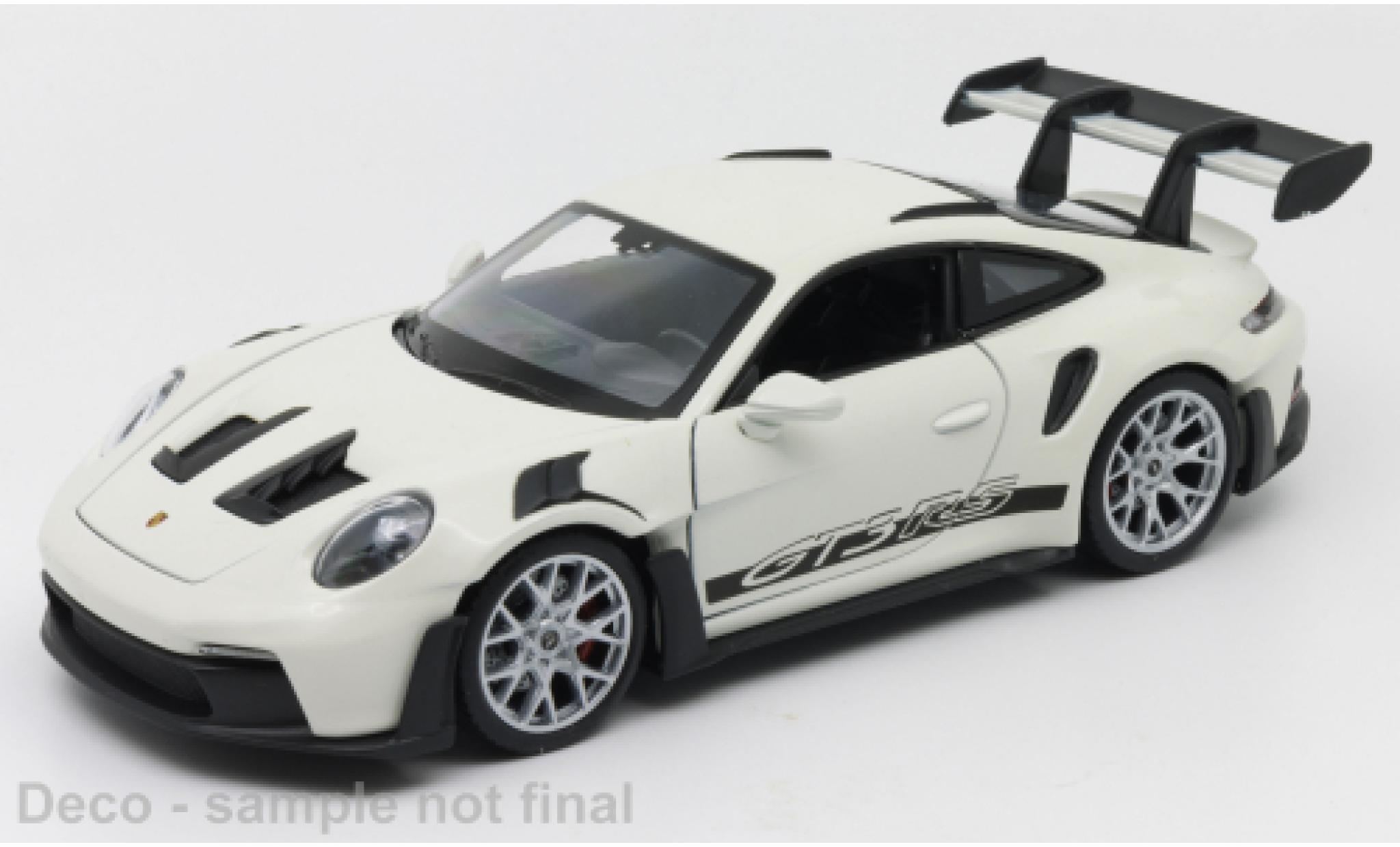 Porsche 992 1/24 Welly 911 GTR RS  bianco modellino in miniatura