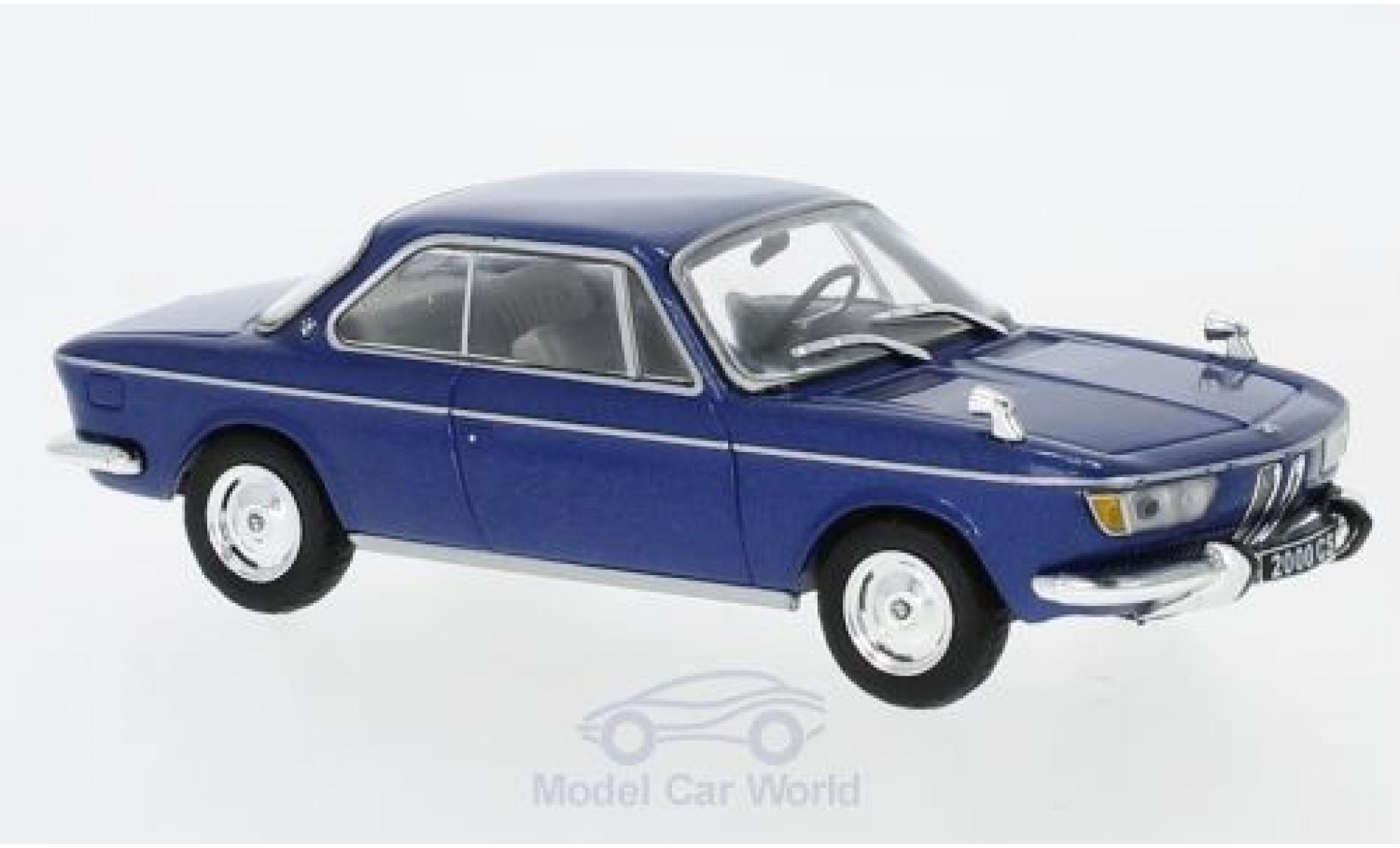 Bmw 2000 CS 1/43 WhiteBox CS metallico blu 1966 modellino in miniatura