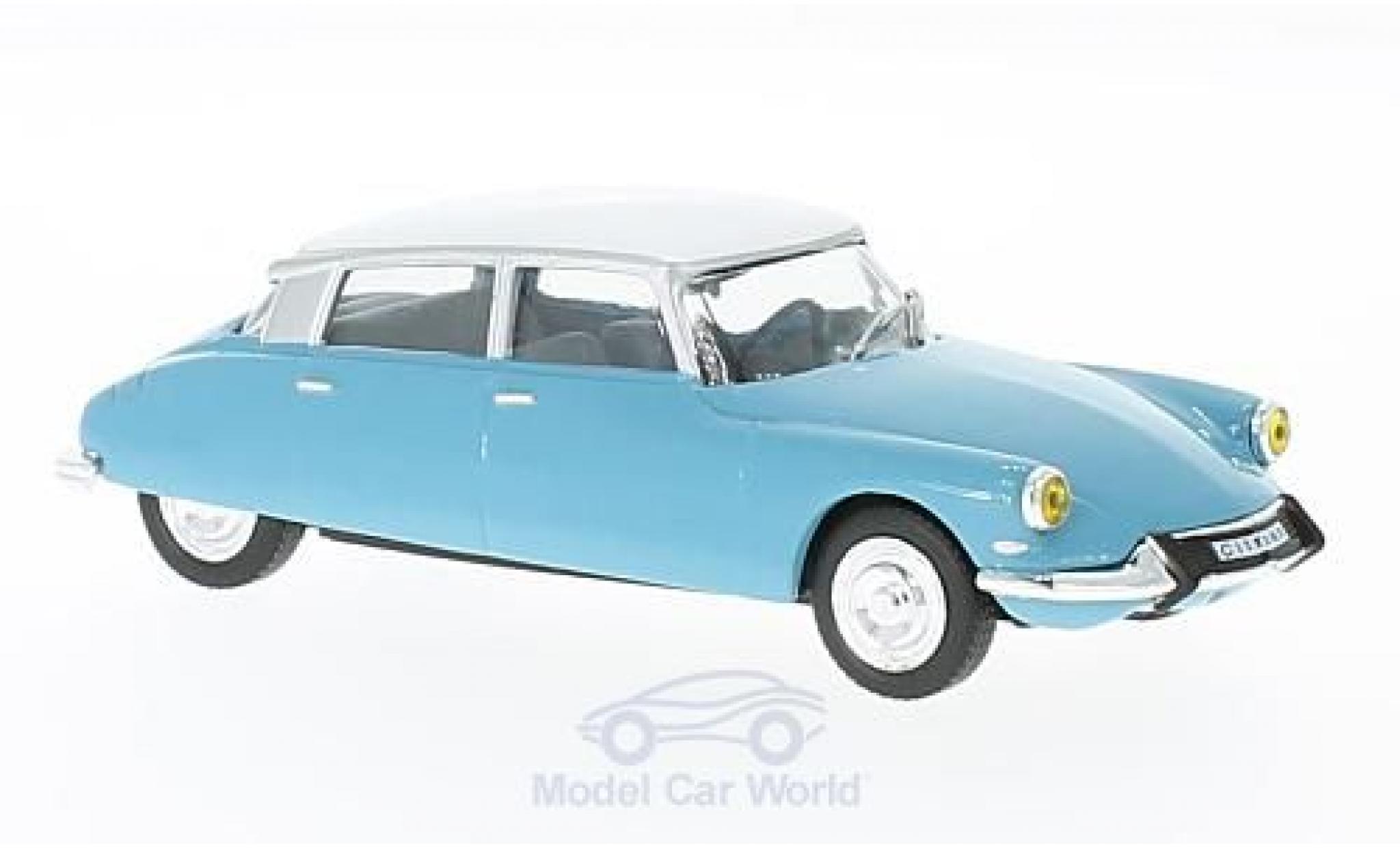 Citroen DS 19 1/43 WhiteBox 19 blu/bianco 1966 modellino in miniatura