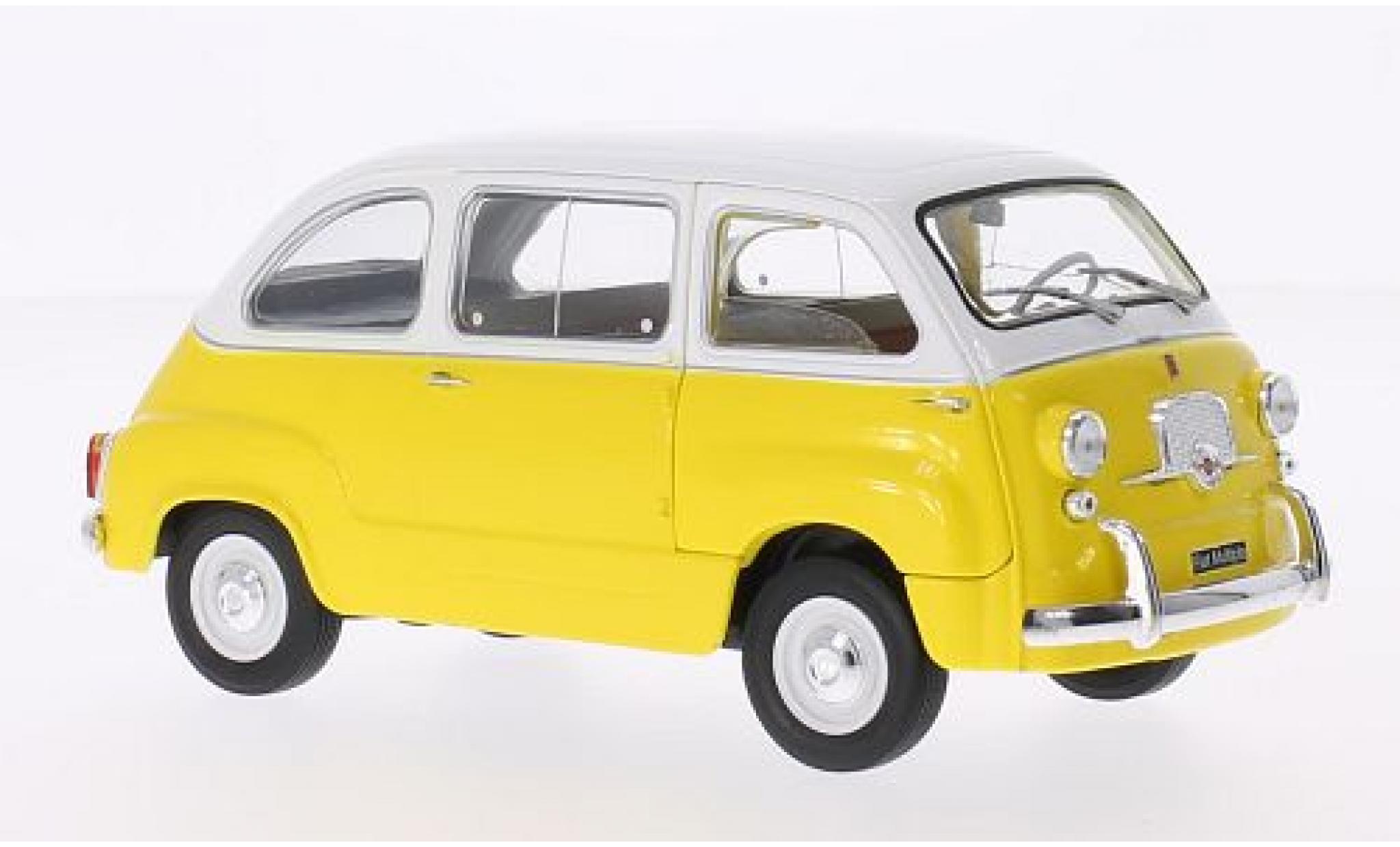 Fiat 600 1/24 WhiteBox Multipla giallo/bianco 1960 modellino in miniatura