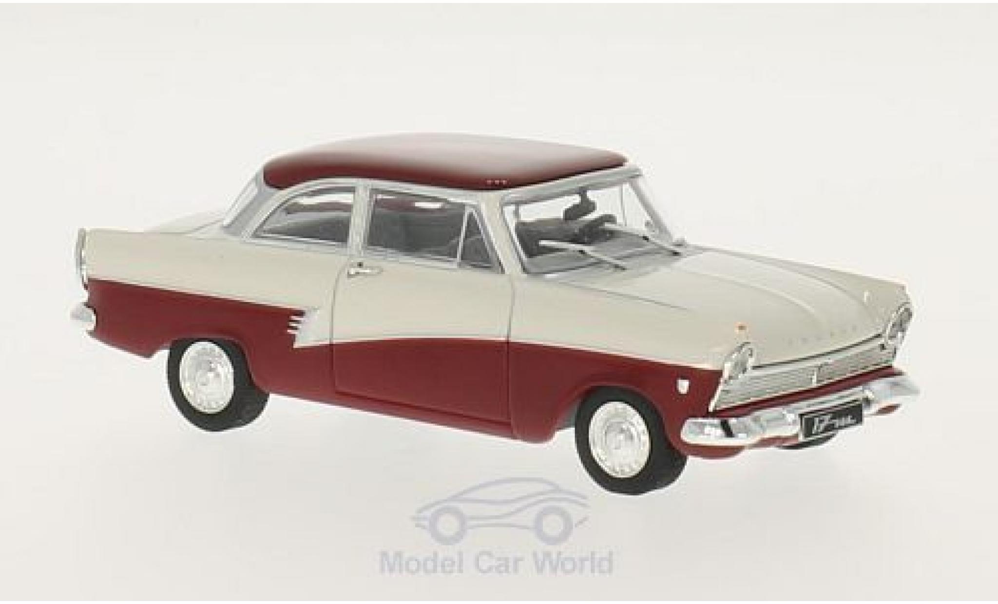 Ford Taunus 1957 1/43 WhiteBox 17m (P2) bianco/rosso 1957 modellino in miniatura