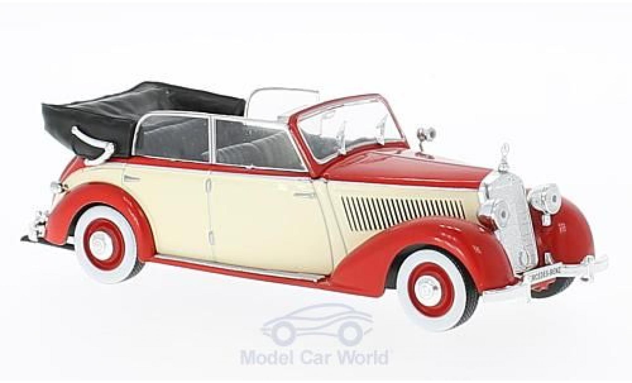 Mercedes 230 1/43 WhiteBox (W153) Cabriolet rosso/beige 1939 modellino in miniatura