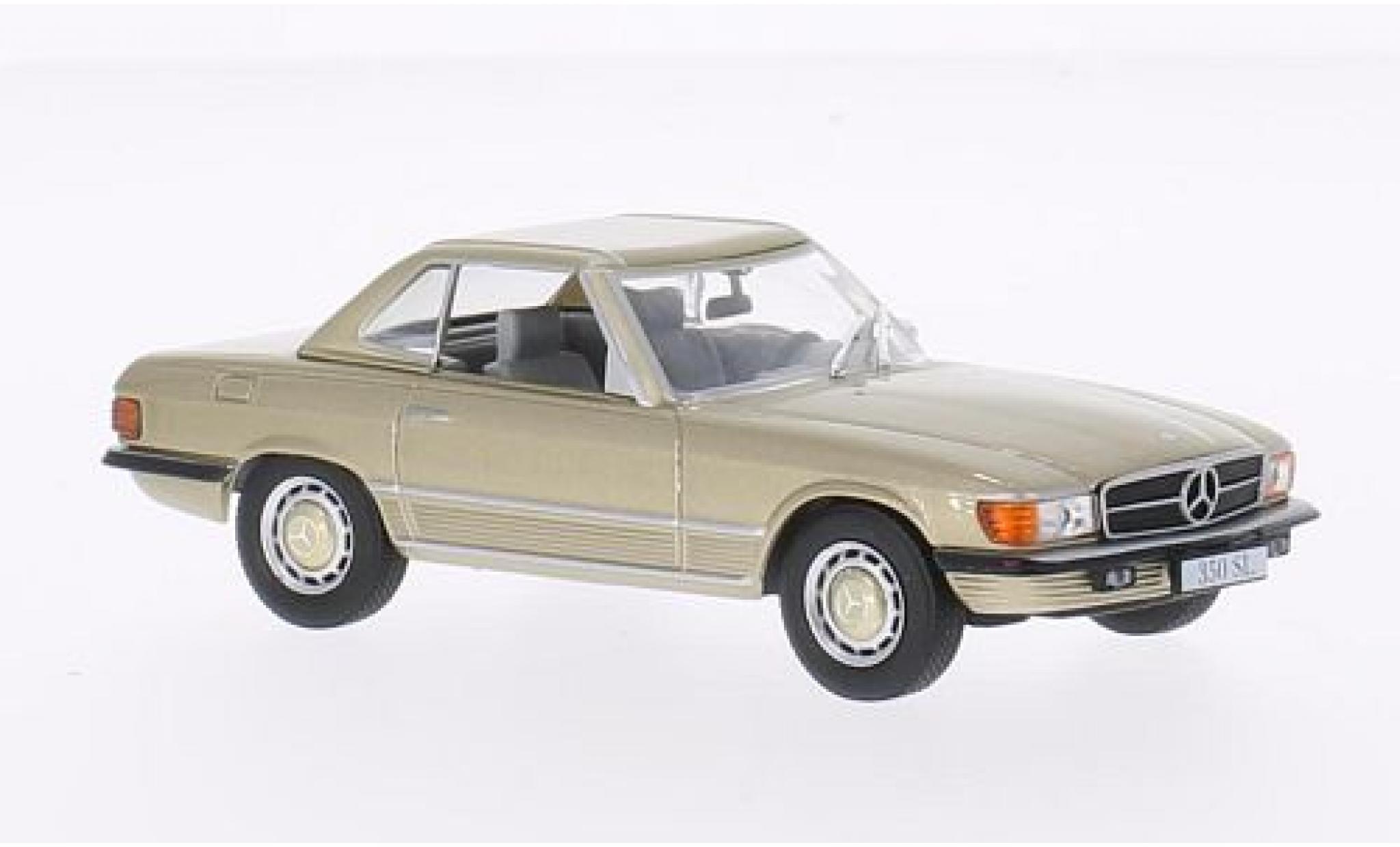 Mercedes 350 1/43 WhiteBox SL (R107) metallico beige 1971 avec Hardtop modellino in miniatura