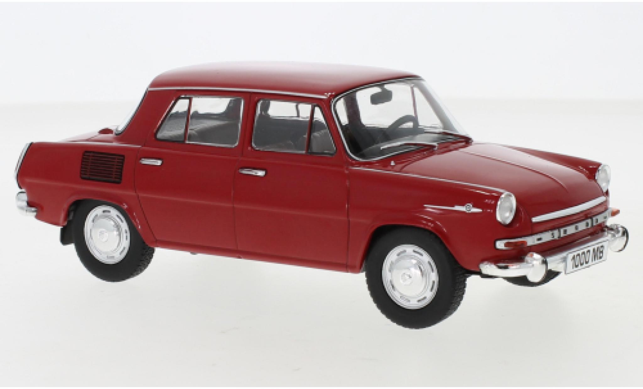 Skoda 1000 1/24 WhiteBox MB rosso 1968 modellino in miniatura